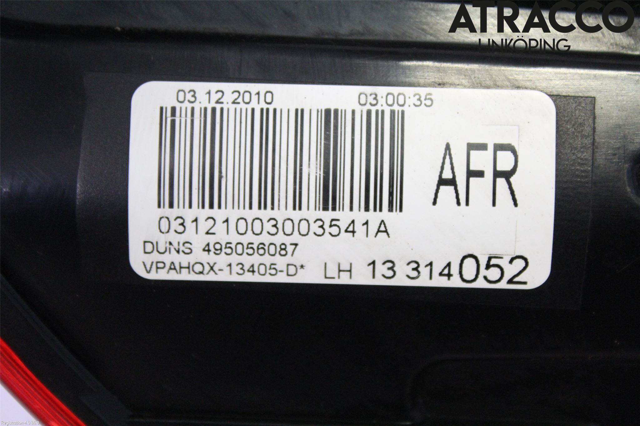 Opel ASTRA J 10-15 Bakljus Vänster