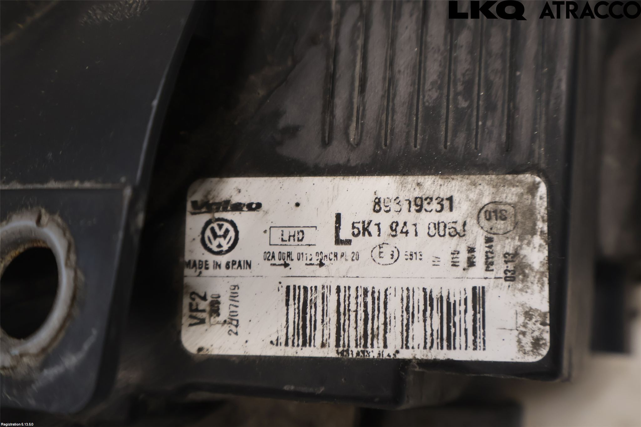 Volkswagen VW GOLF VI 09-13 Strålkastare Vänster