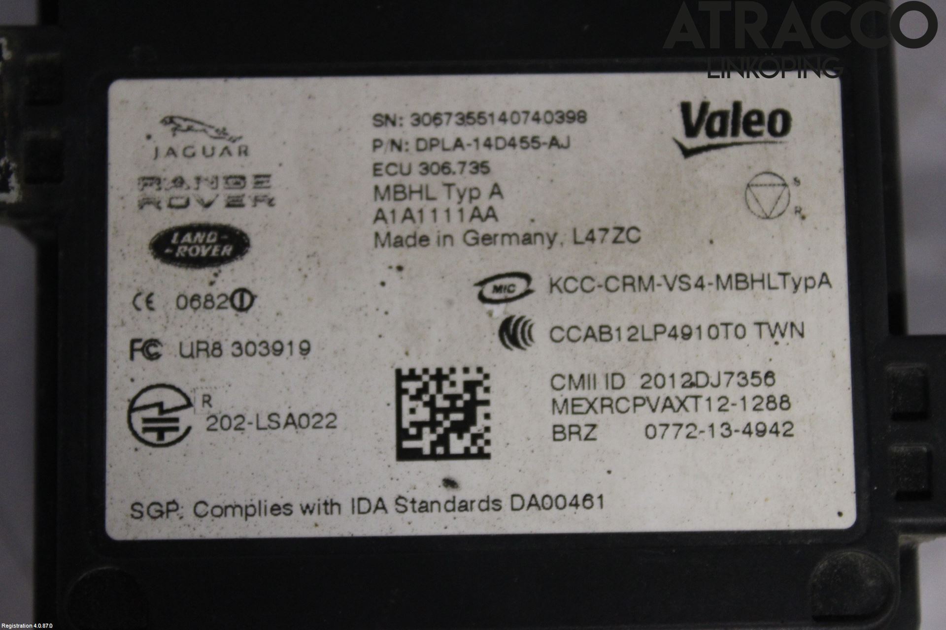 Landrover RANGE ROVER (L405) 13-21 Sensor Aktivt Kollisionsskydd