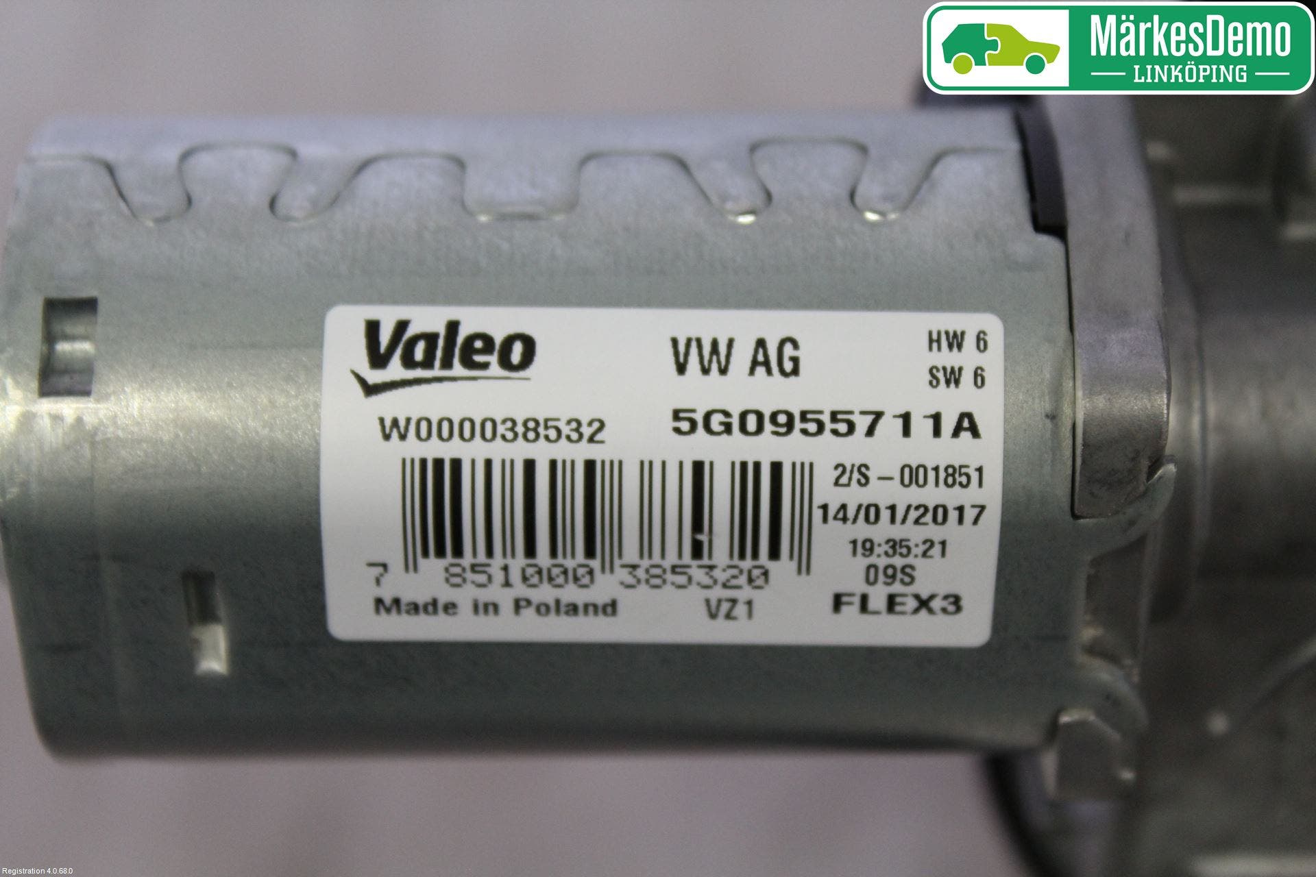 Volkswagen VW GOLF / E-GOLF VII 13-20 Torkarmotor Baklucka