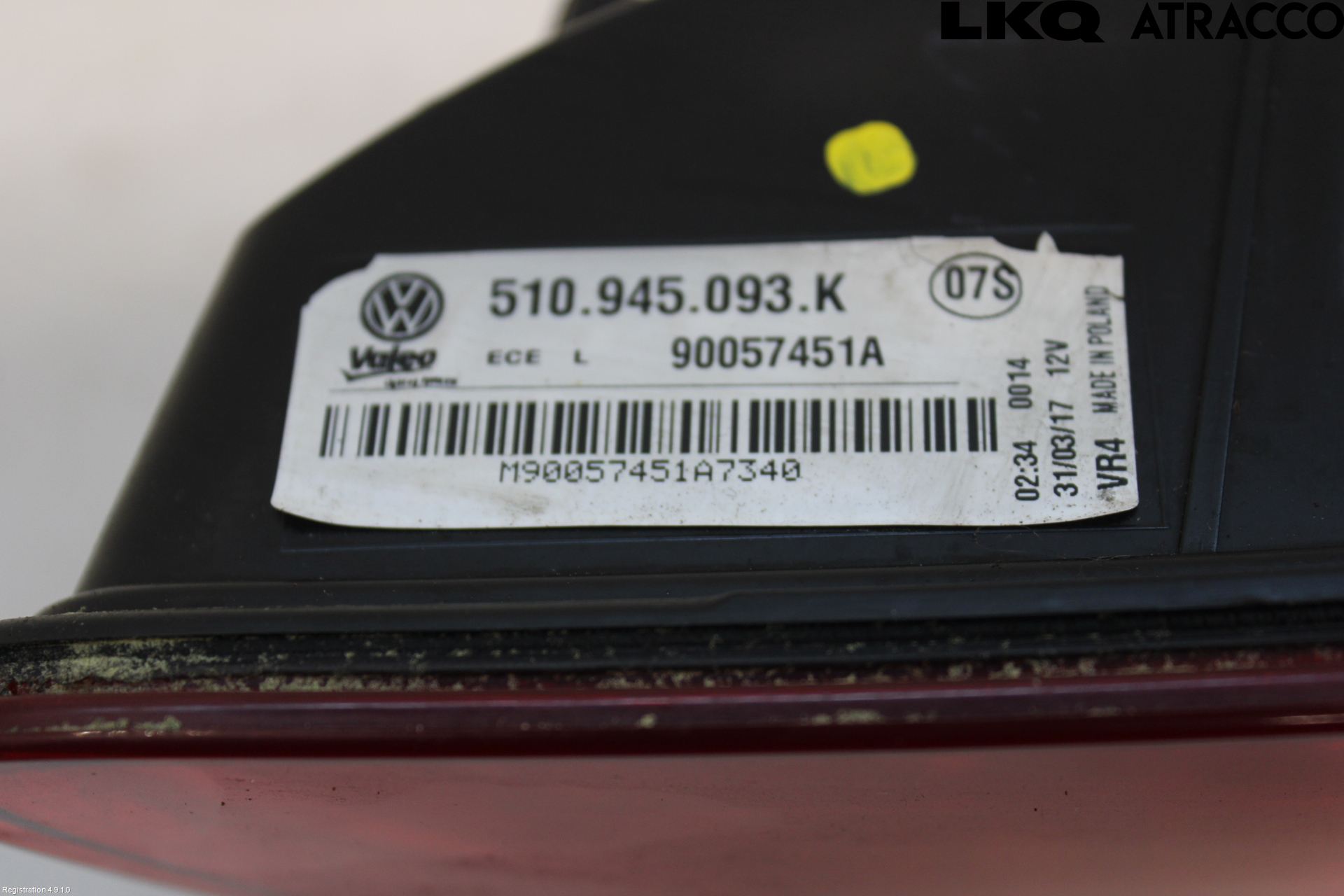 Volkswagen VW GOLF SPORTSVAN 15-20 Bakljus Lucka Vä