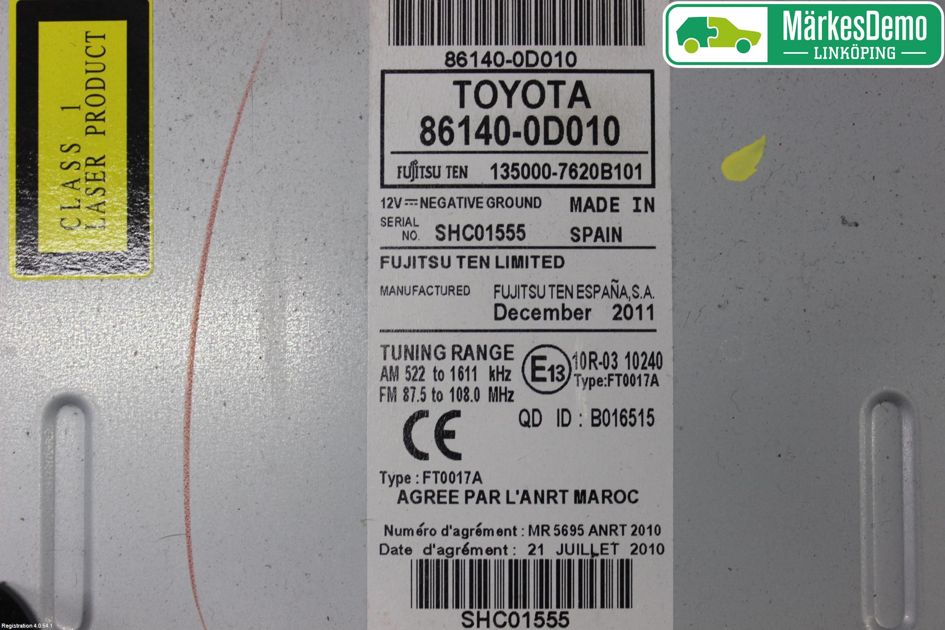 Toyota YARIS XP130 12-14 Cd Radio - Multimediapanel