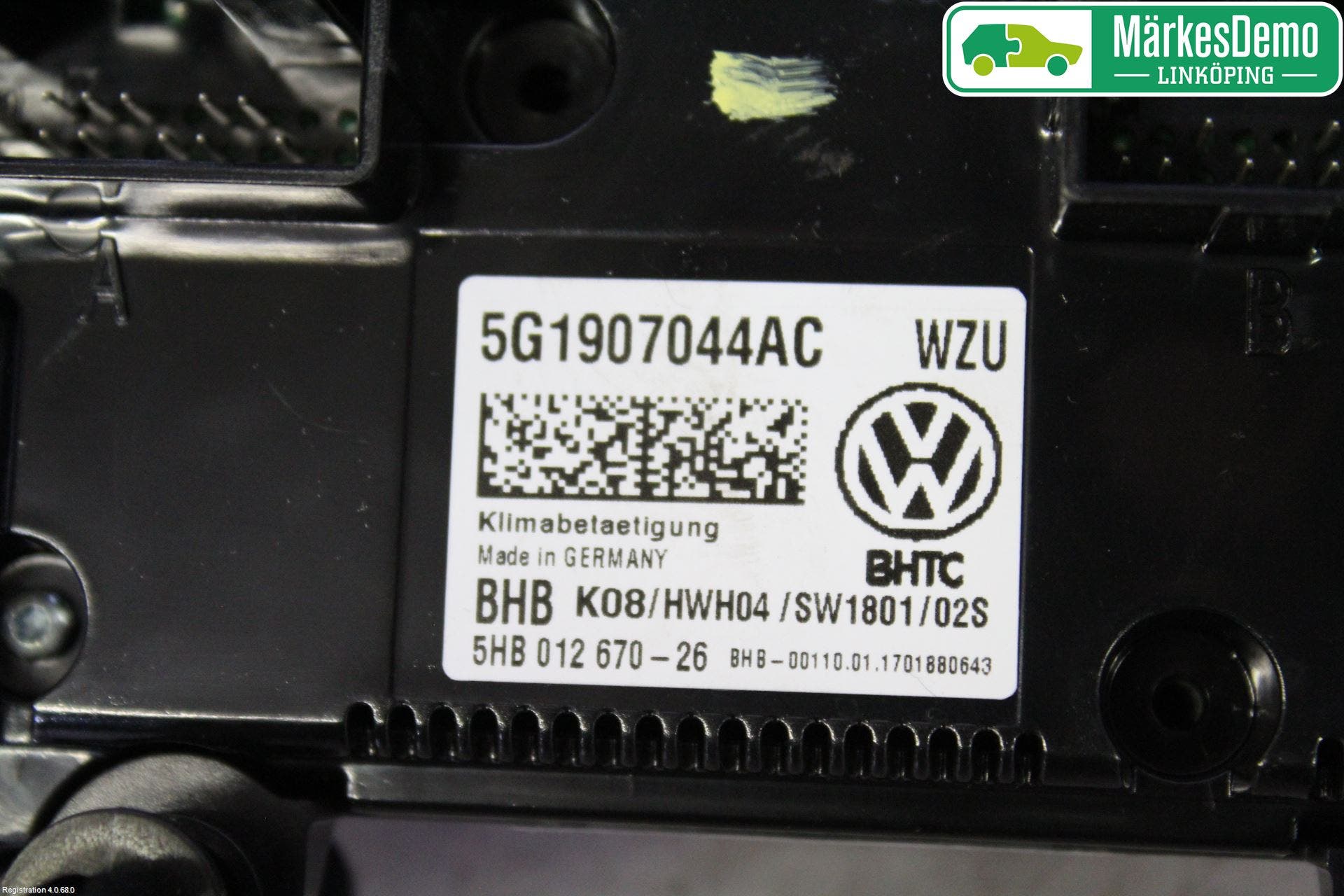 Volkswagen VW GOLF / E-GOLF VII 13-20 Ac Styrenhet Ac Manöveren