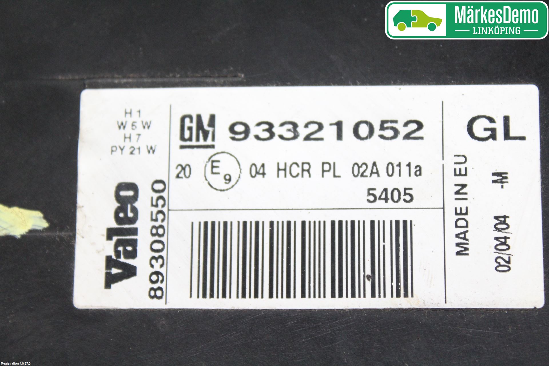 Opel MERIVA A   03-10 Strålkastare Vänster