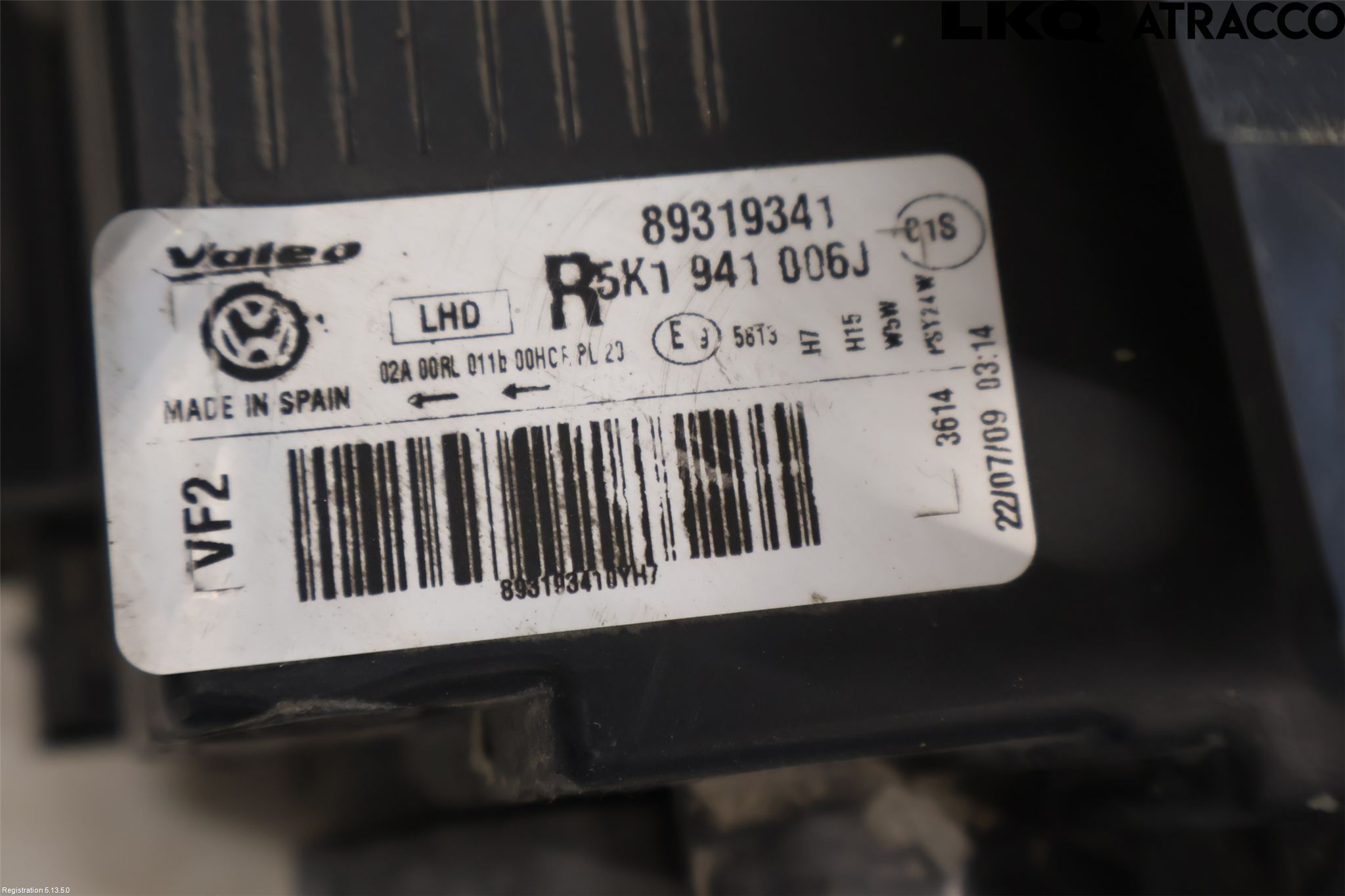 Volkswagen VW GOLF VI 09-13 Strålkastare Höger