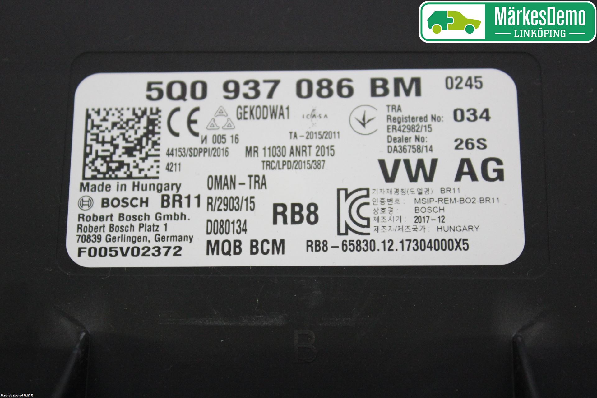 Volkswagen VW PASSAT 15-19 Komfort Styrdon