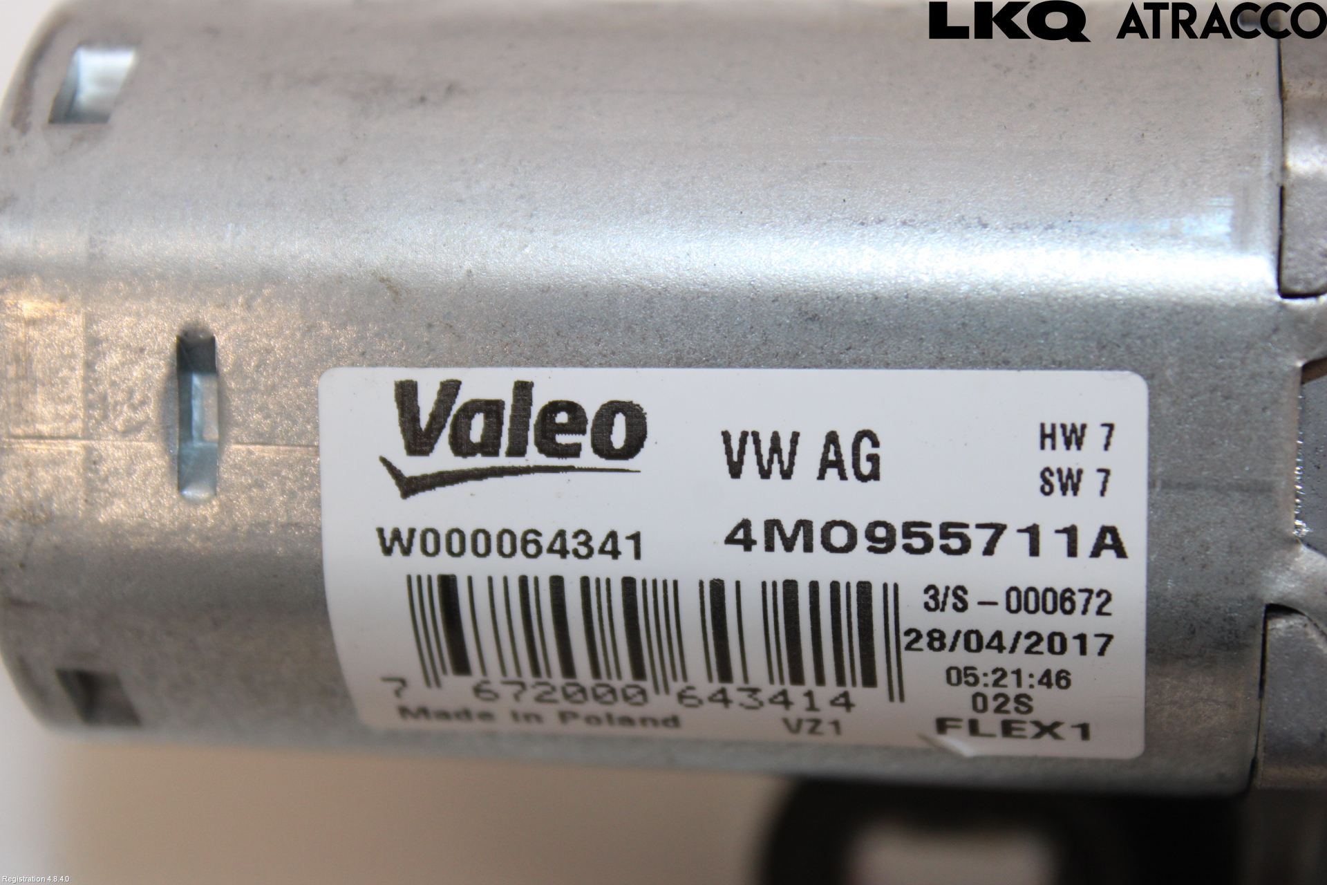 Audi A4/S4 B9 16-19 Torkarmotor Baklucka