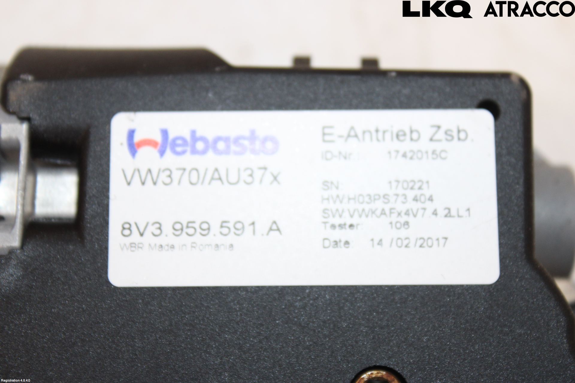 Volkswagen VW GOLF / E-GOLF VII 13-20 Taklucksmotor