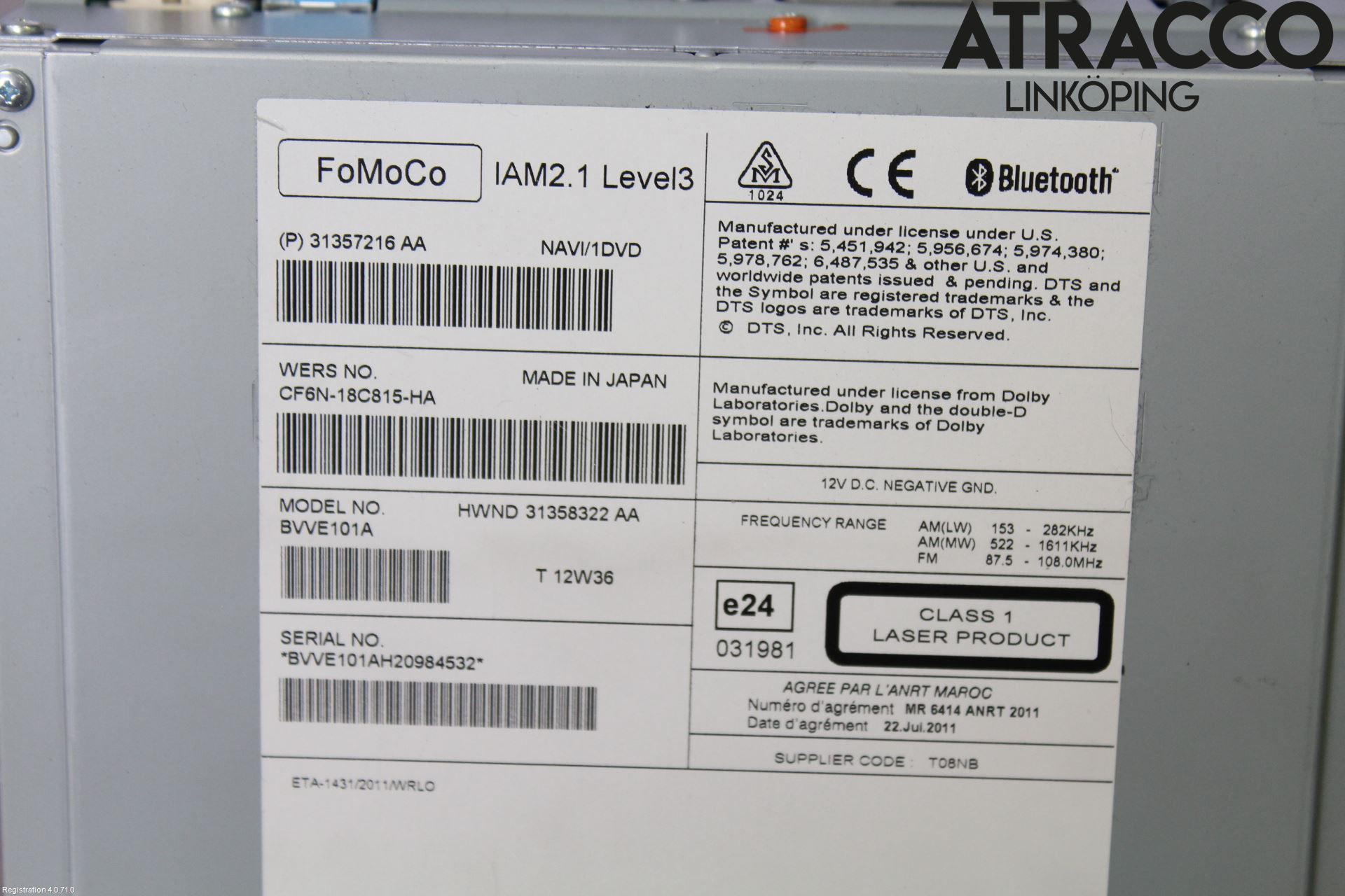 Volvo V40 12-19 Cd Radio - Multimediapanel