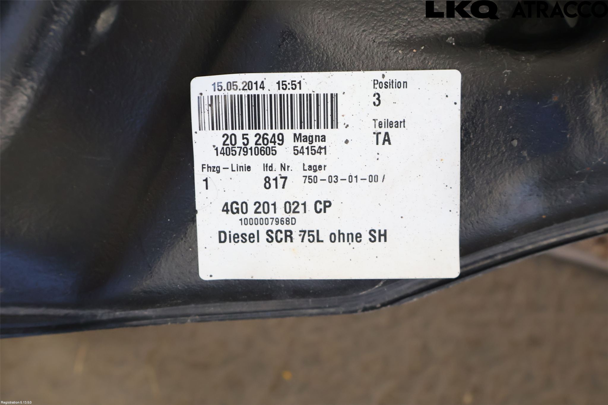 Audi A6/S6 4G 11-18 Bränsletank Diesel
