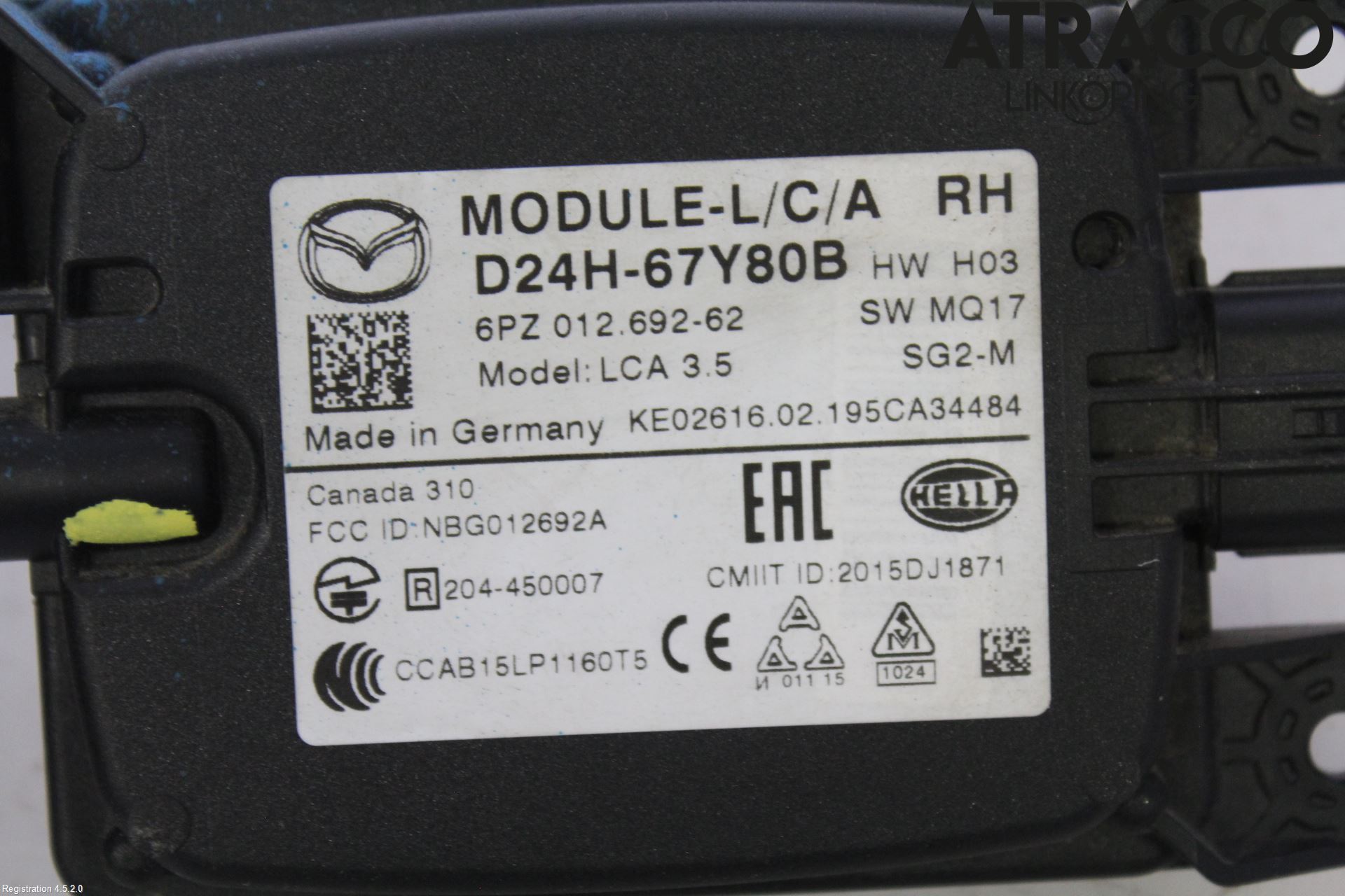 Mazda CX-3 Sensor Aktivt Kollisionsskydd