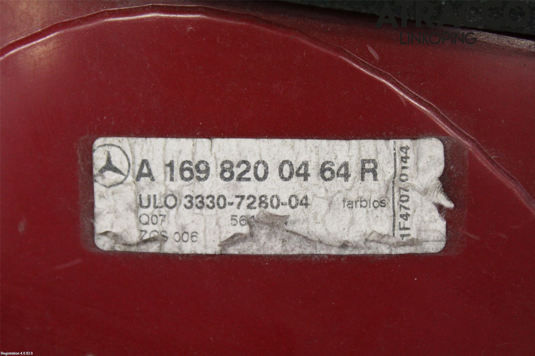 Mercedes-Benz MB A-KLASS (W169) 04-12 Bakljus Höger