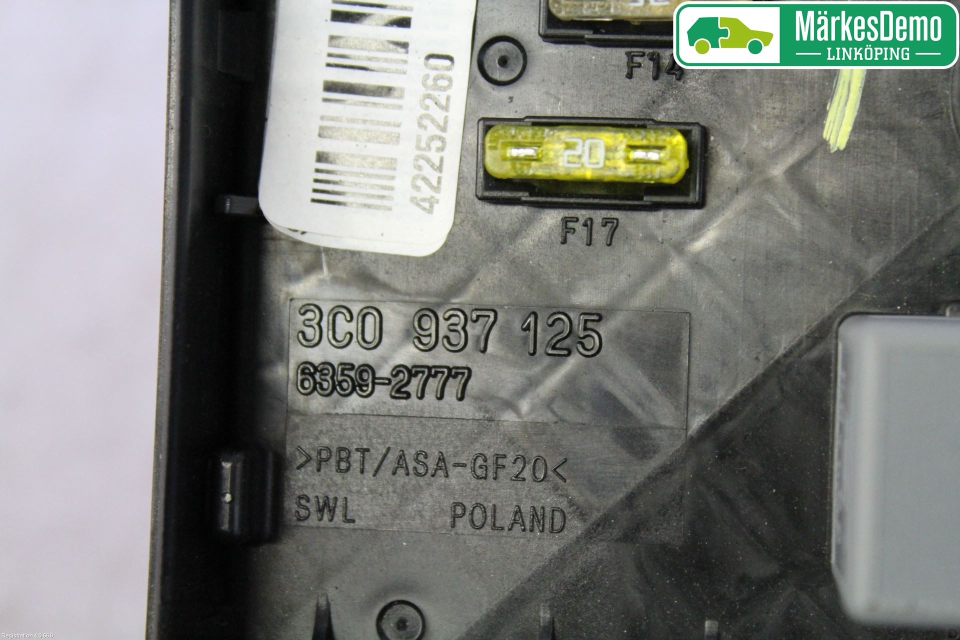 Volkswagen VW PASSAT CC 08-16 Säkringsdosa-Elcentral