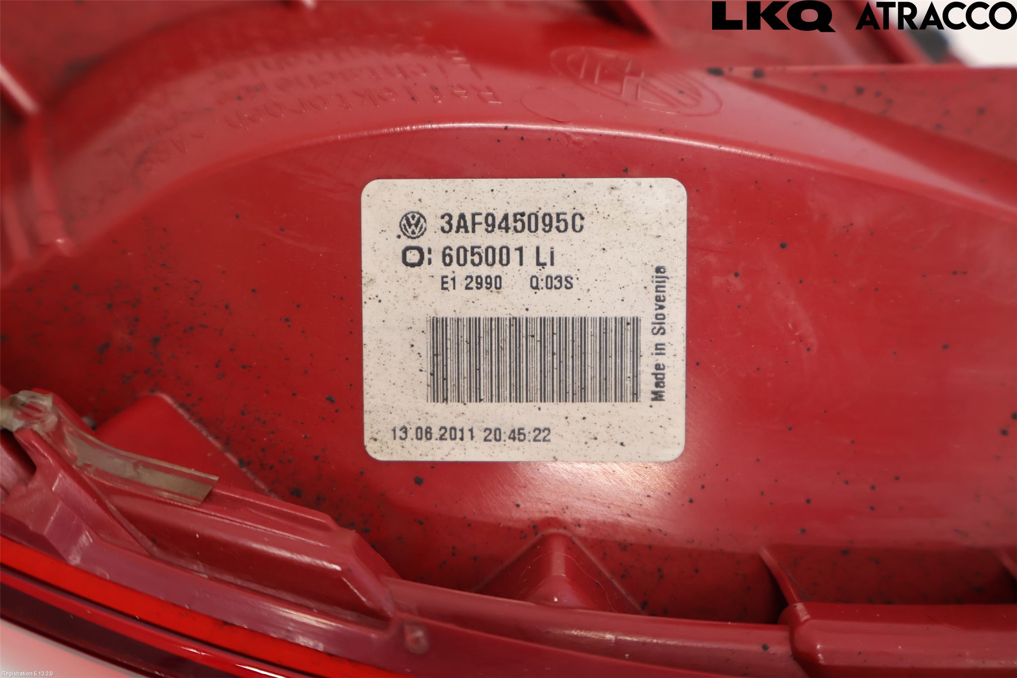 Volkswagen VW PASSAT 11-14 Bakljus Vänster