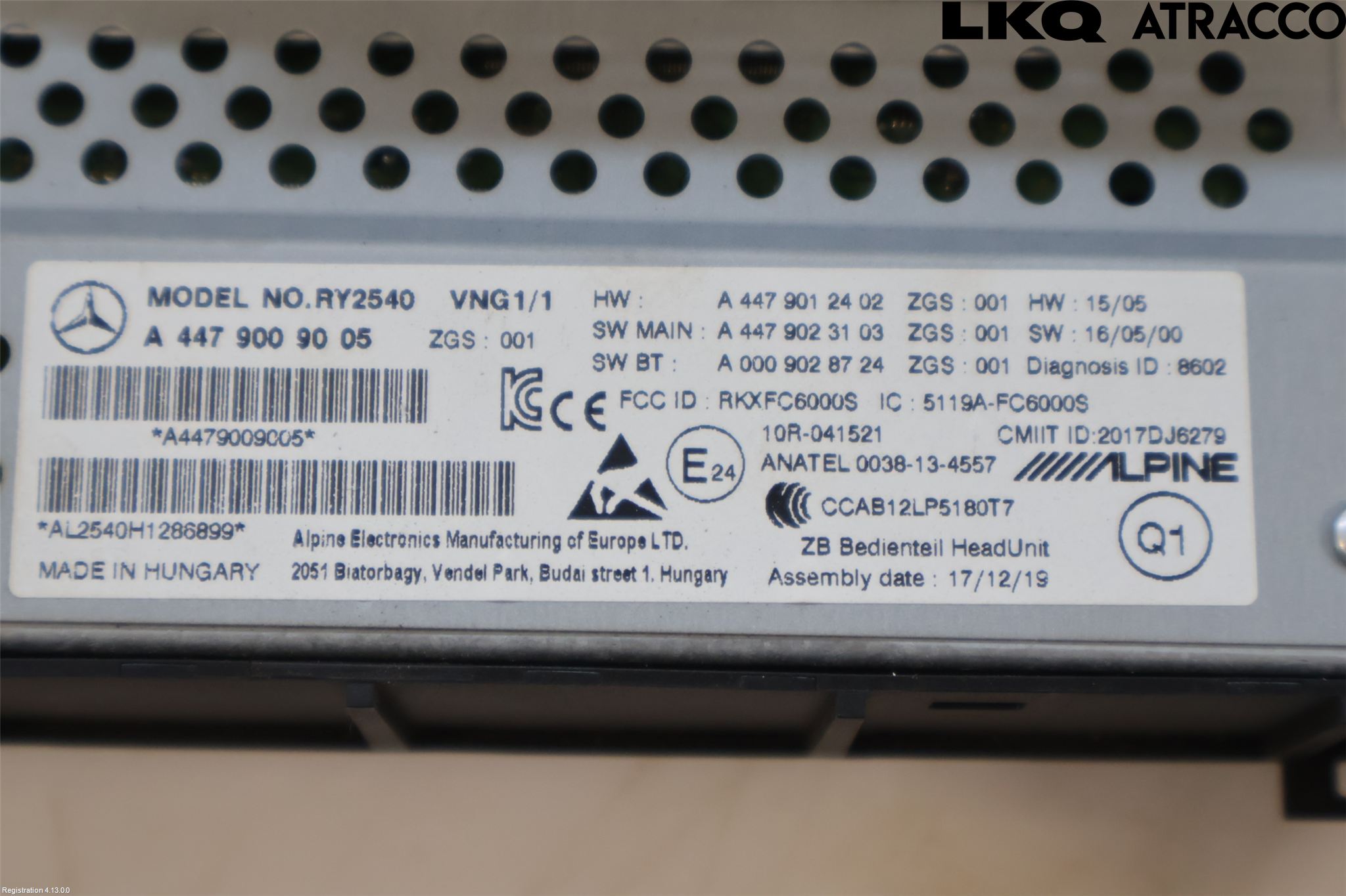 Mercedes-Benz MB VITO/V-KLASS (W640,W447,W448) 14- Cd Radio - Multimediapanel