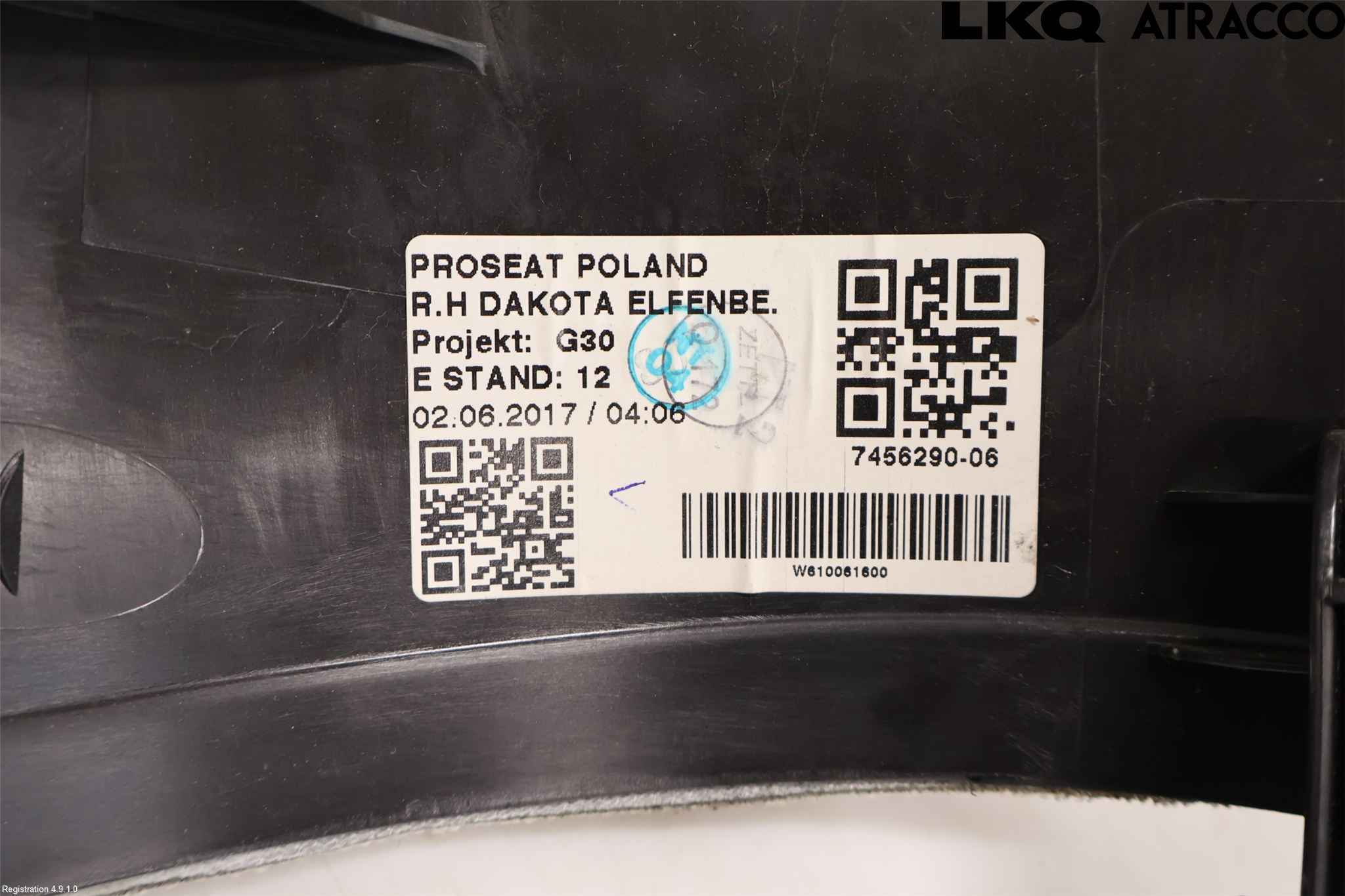 BMW 5 G30/G31/F90 17-23 Inredning Ryggdyna Bak