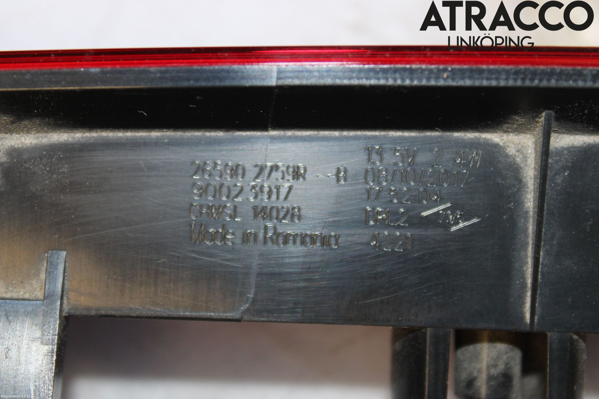 Renault CAPTUR 13-19 Bromsljus Bakruta