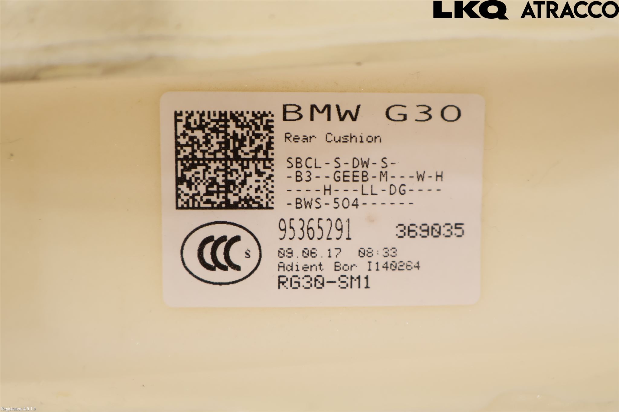 BMW 5 G30/G31/F90 17-23 Inredning Sittdyna Bak