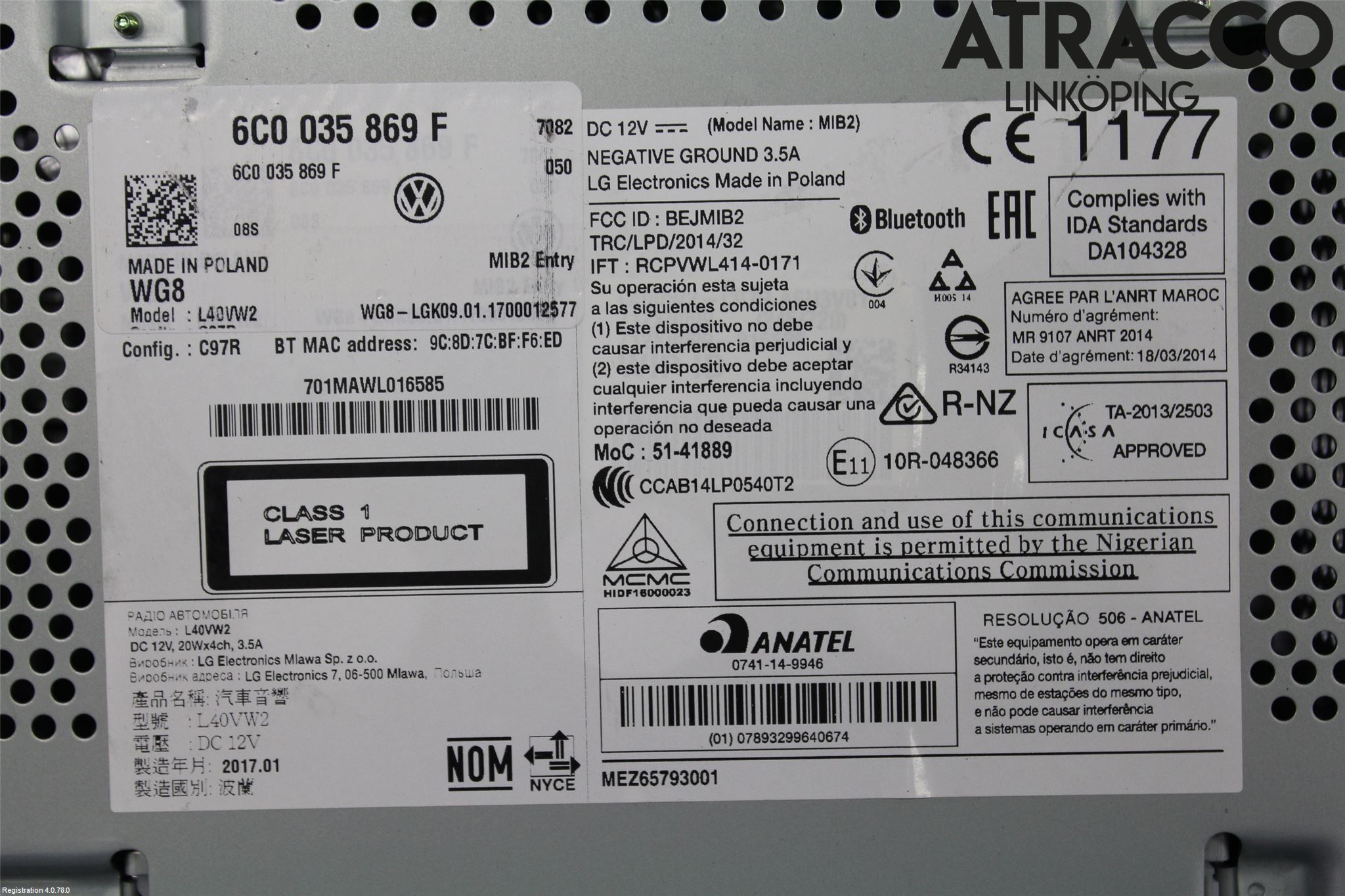 Volkswagen VW POLO 10-17 Cd Radio - Multimediapanel