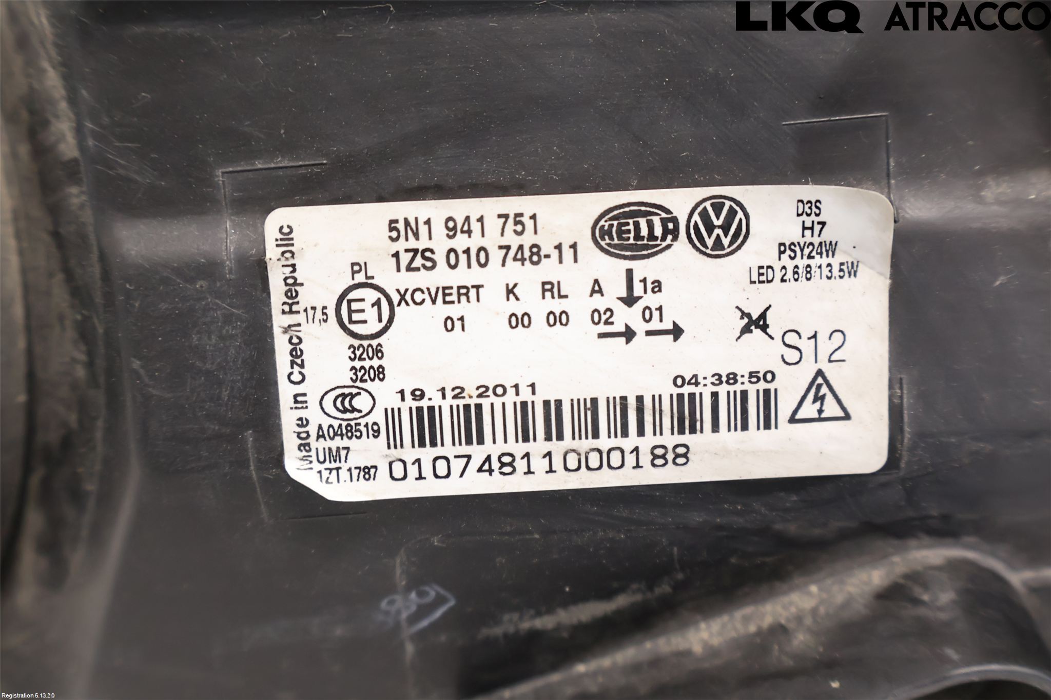 Volkswagen VW TIGUAN 07-16 Strålkastare Vänster