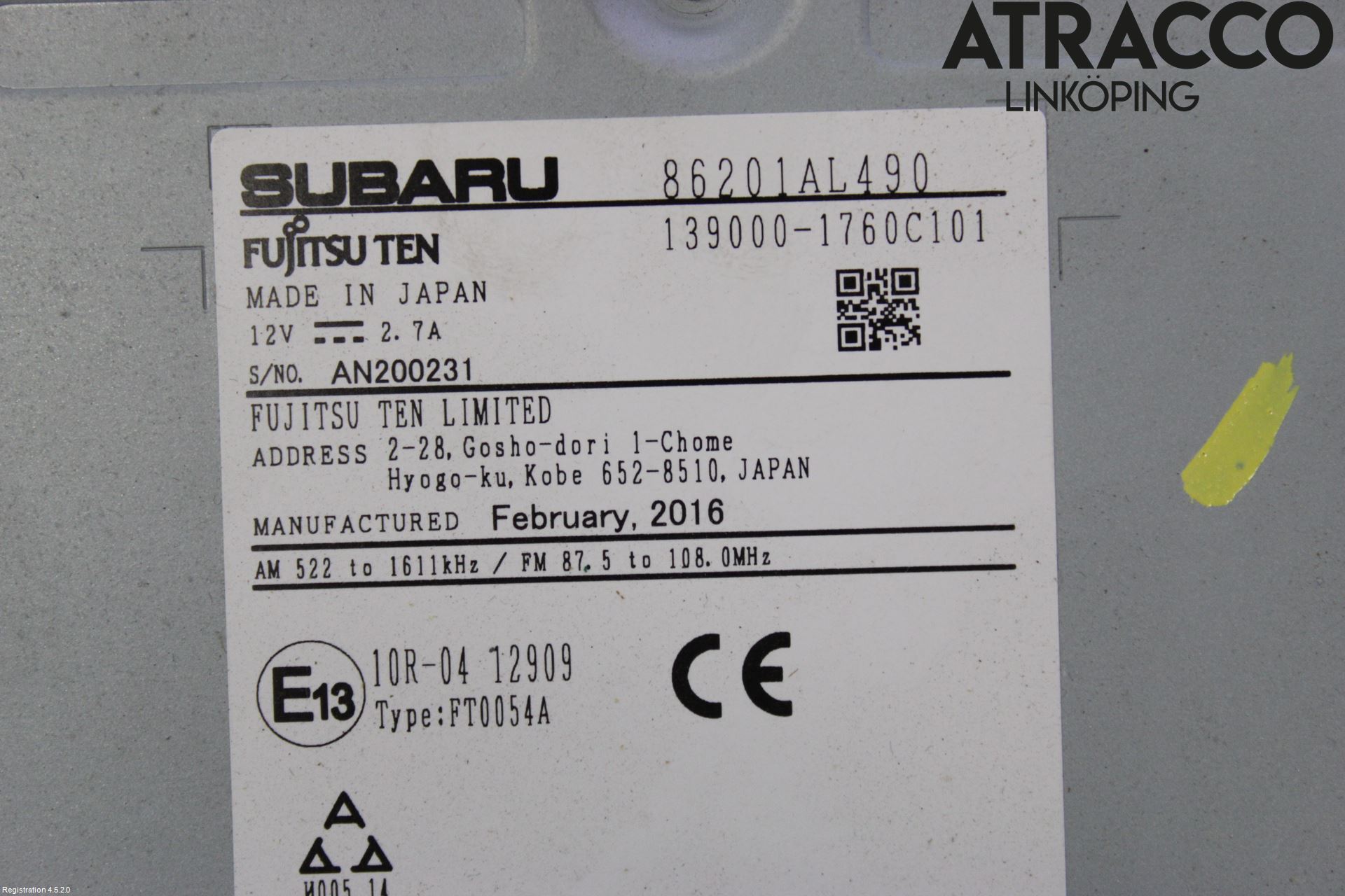 Subaru OUTBACK 15-20 Cd Radio - Multimediapanel