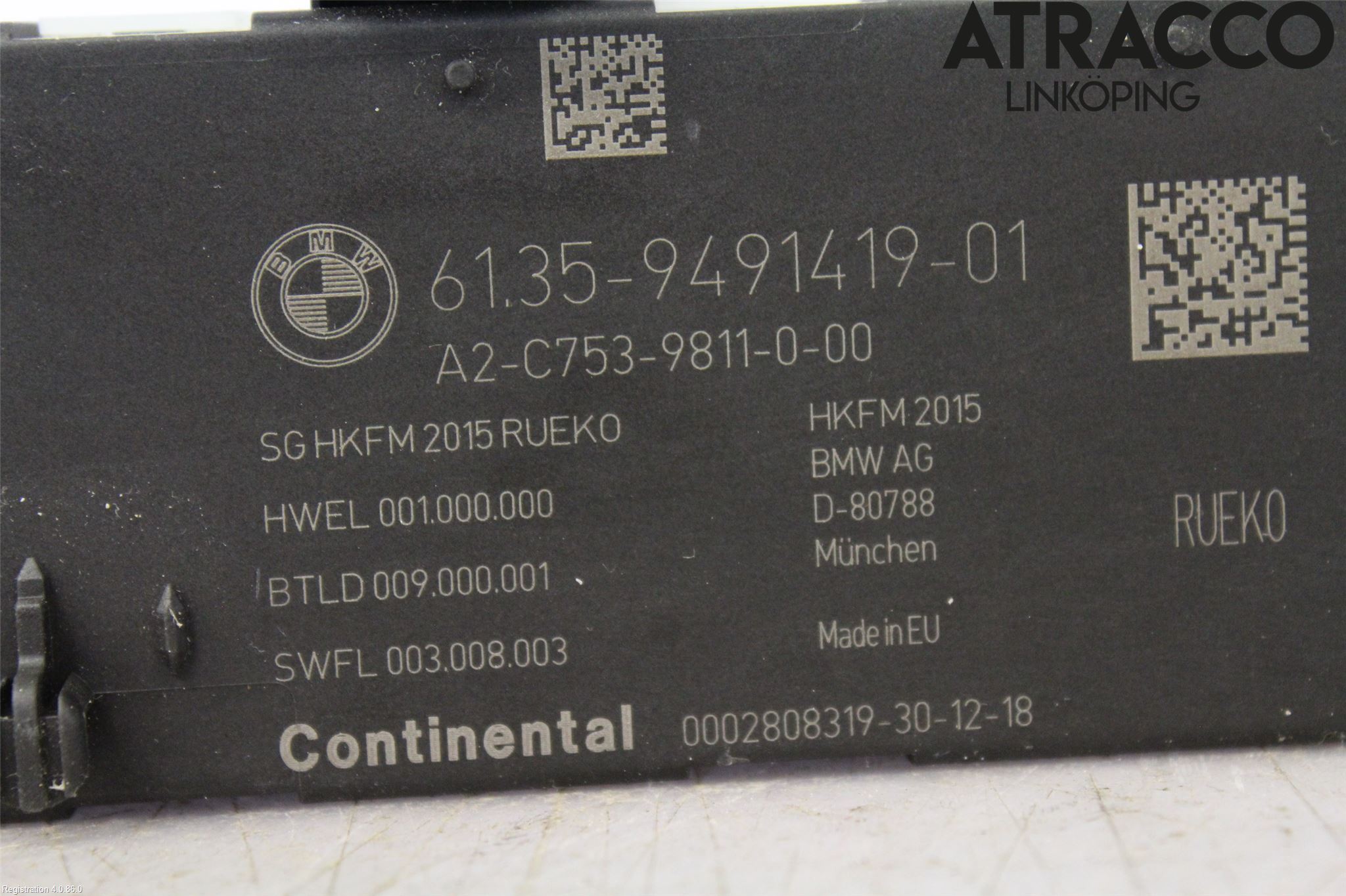 BMW 3 F30/F31/F80 12-19 Styrenhet Baklucka