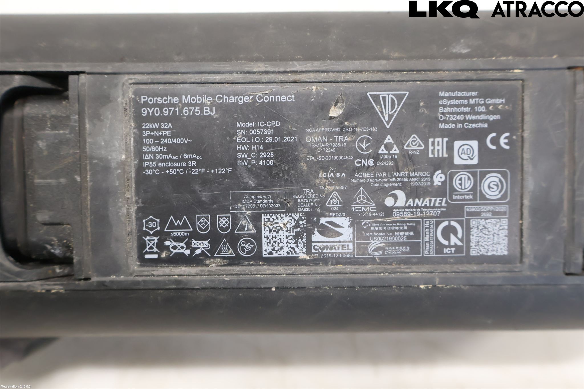 Porsche TAYCAN 20- Batteriladdare Högspänning