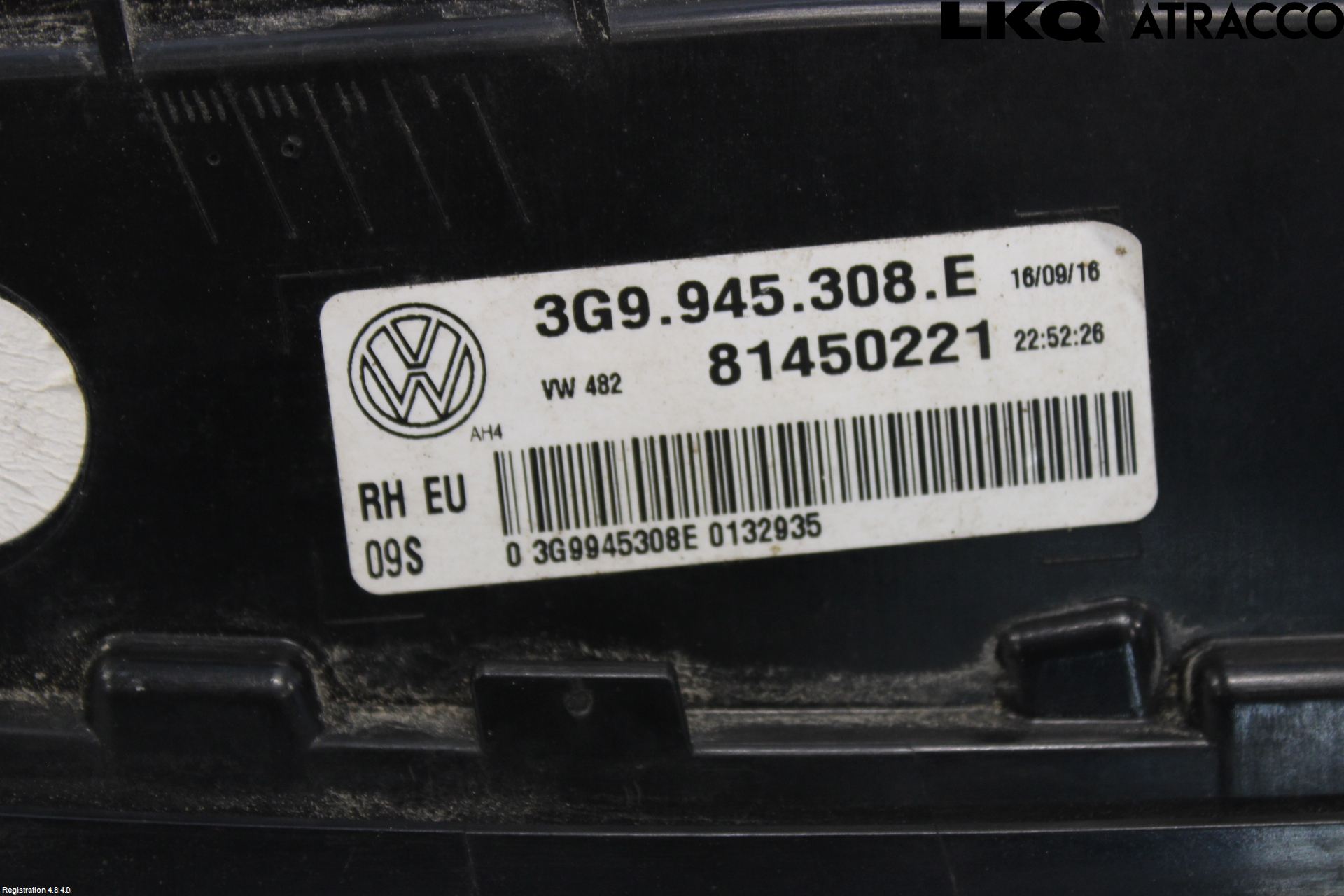 Volkswagen VW PASSAT 15-19 Bakljus Lucka Hö
