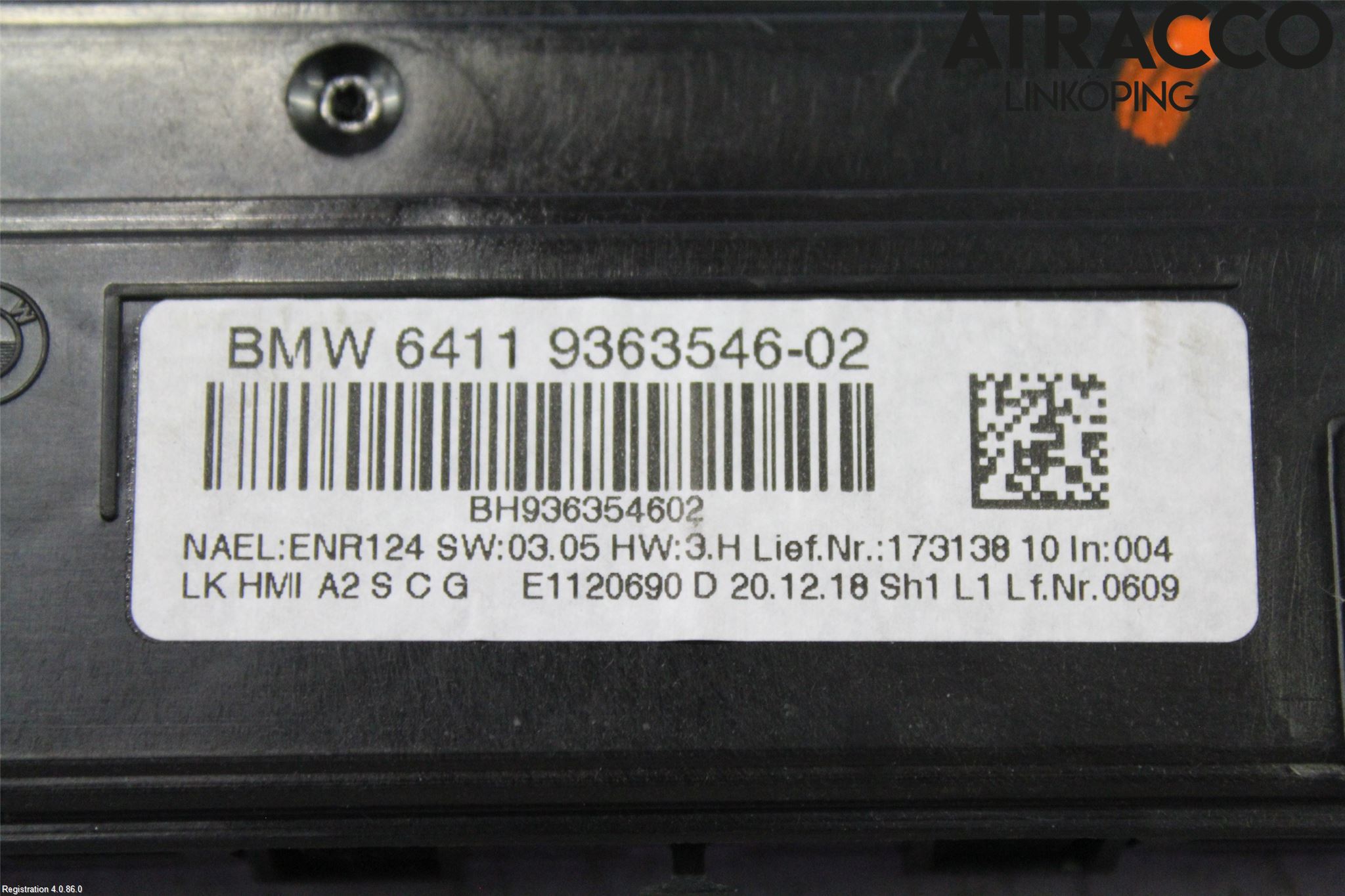 BMW 3 F30/F31/F80 12-19 Ac Styrenhet Ac Manöveren
