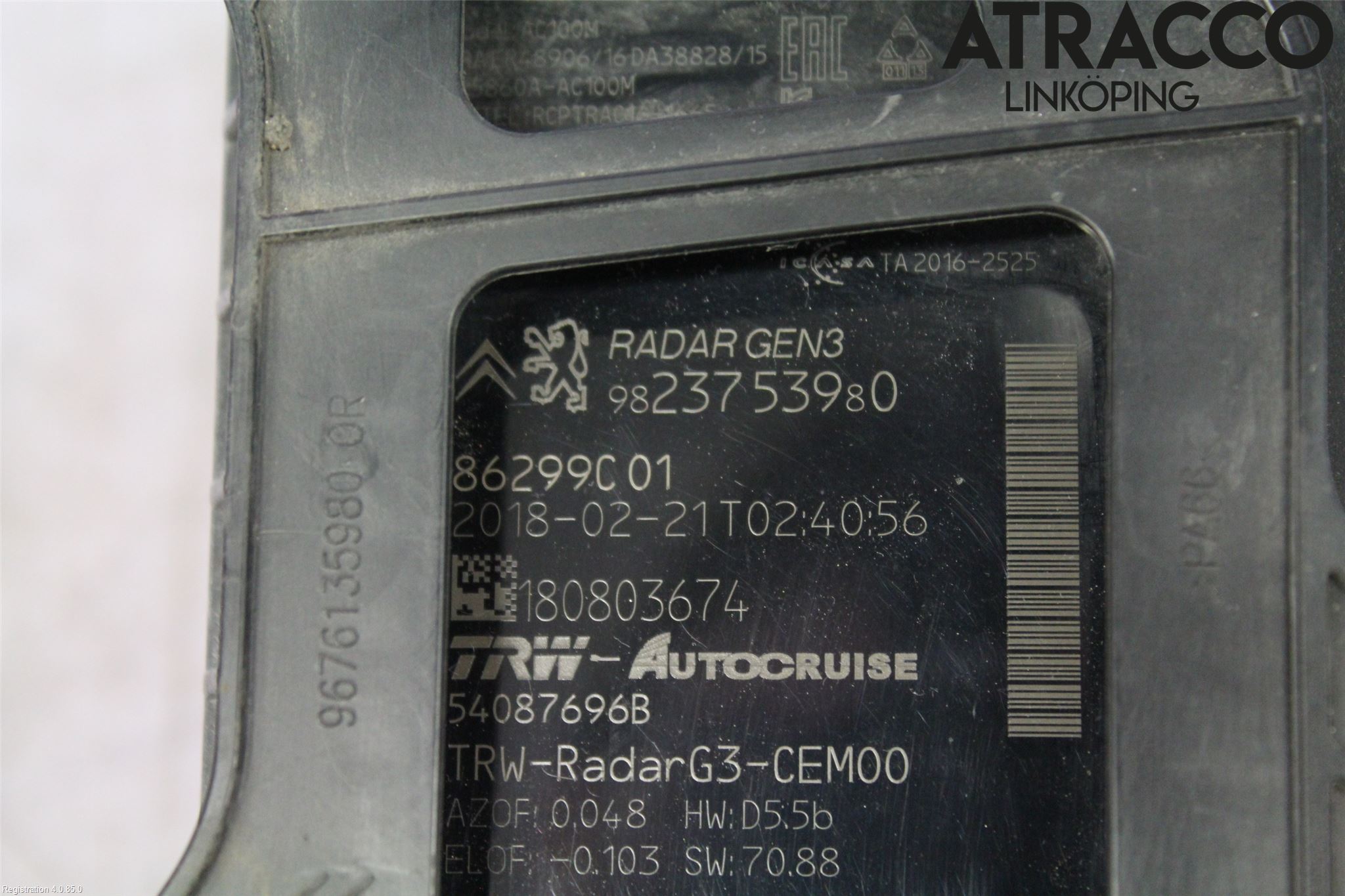 Peugeot 308 14-21 Sensor Aktivt Kollisionsskydd