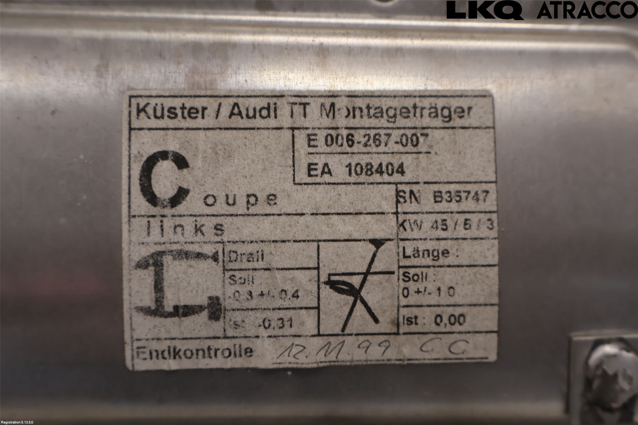 Audi TT 99-06 Fönsterhiss El Kompl