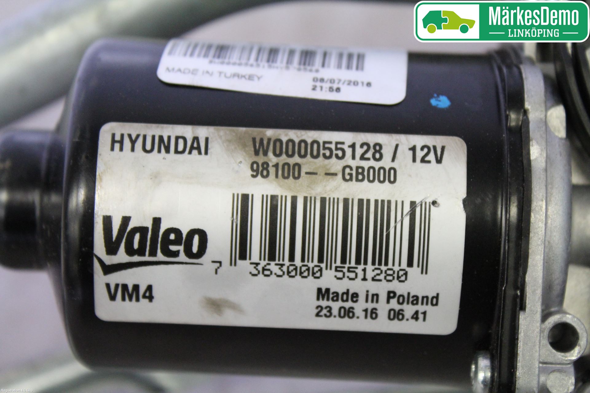 Hyundai i20 GB 15-20 Torkarmekanism Vindruta