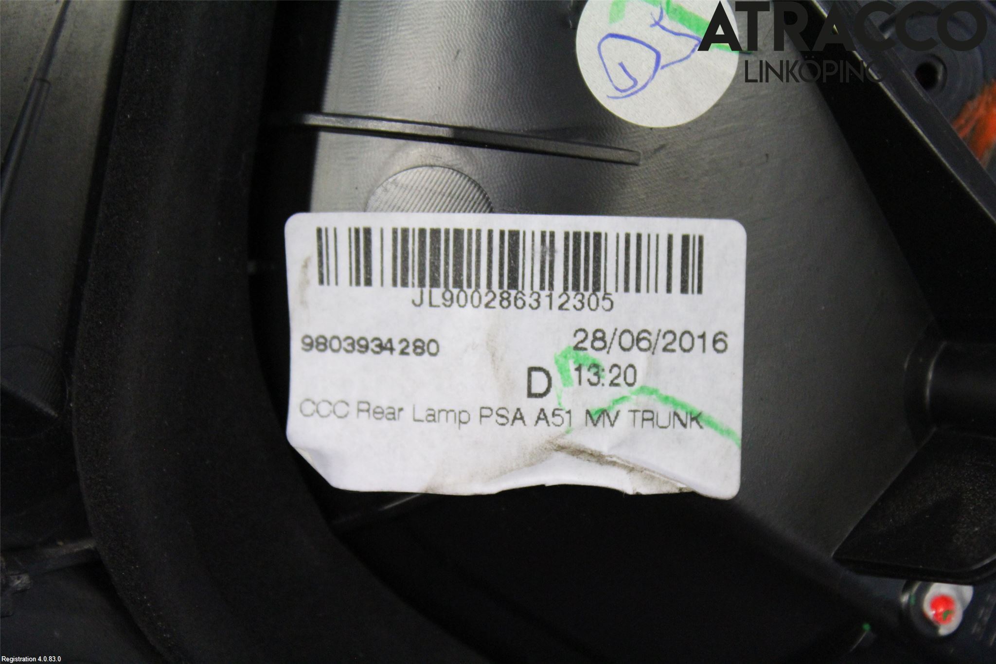 Citroen C3 10-17 Bakljus Lucka Hö