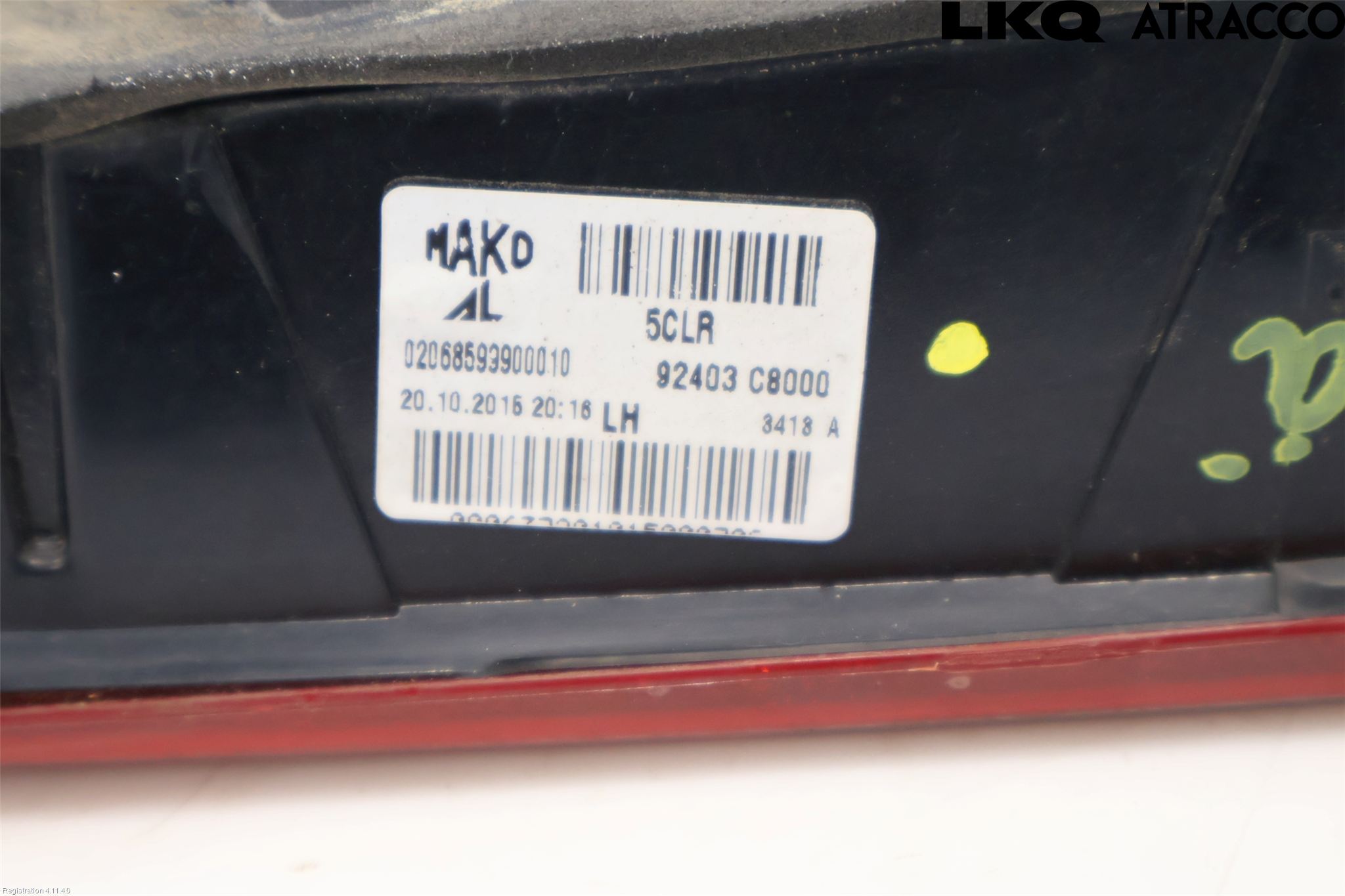Hyundai i20 GB 15-20 Bakljus Lucka Vä