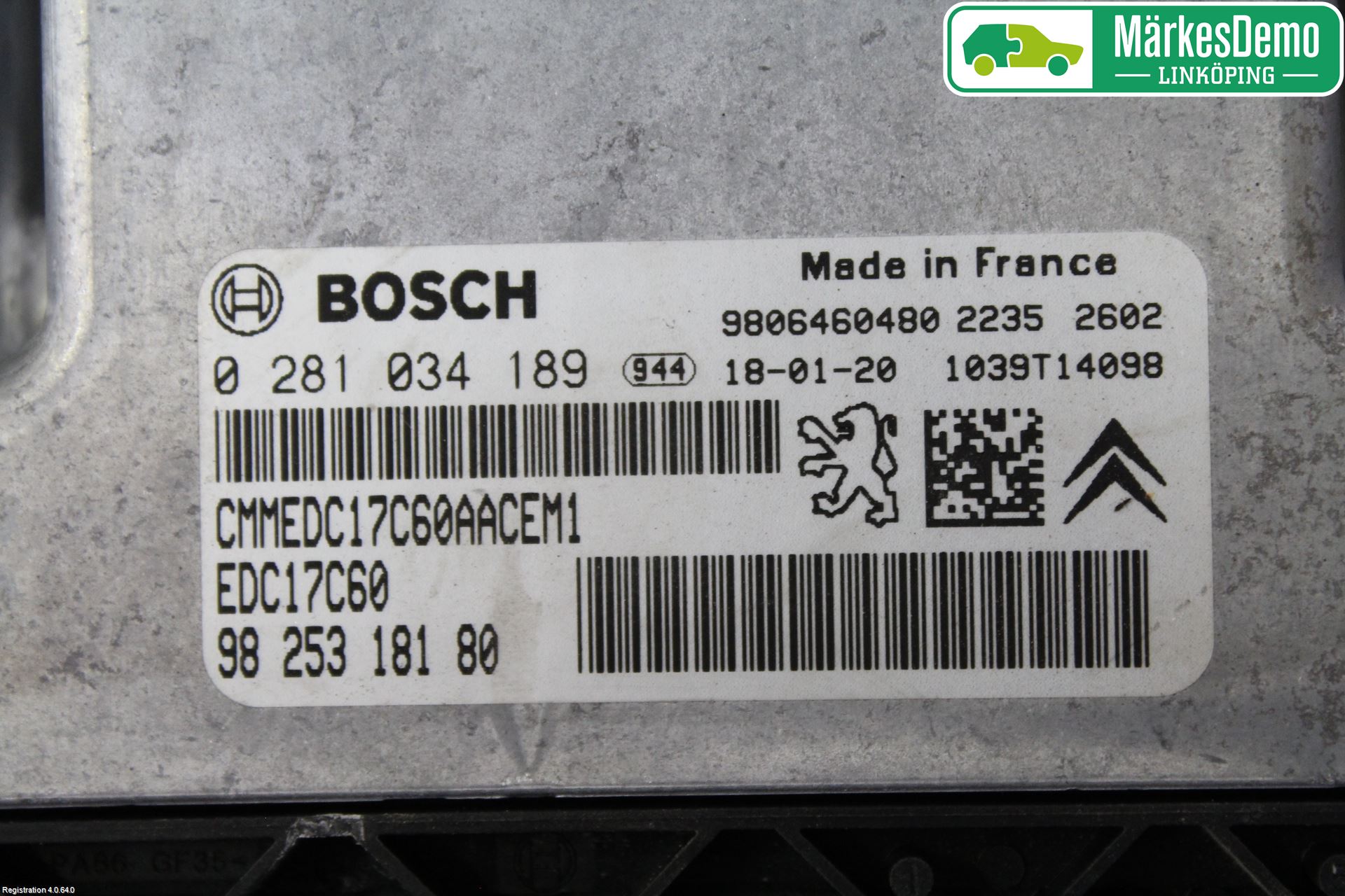 Peugeot PARTNER 16-18 Styrenhet Inspump Diesel