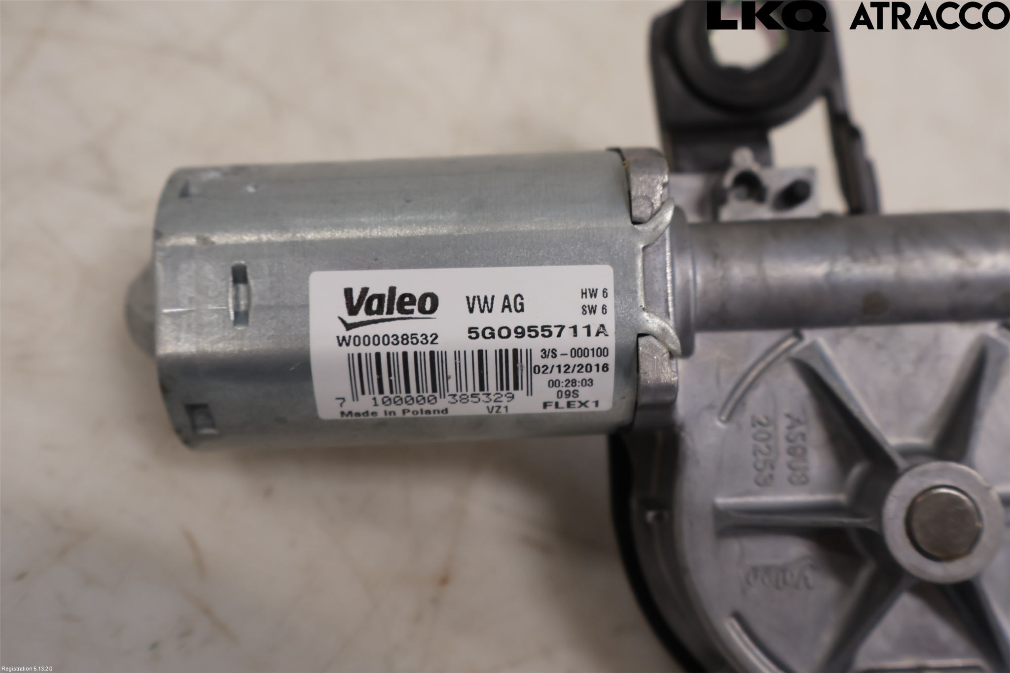 Volkswagen VW GOLF / E-GOLF VII 13-20 Torkarmotor Baklucka