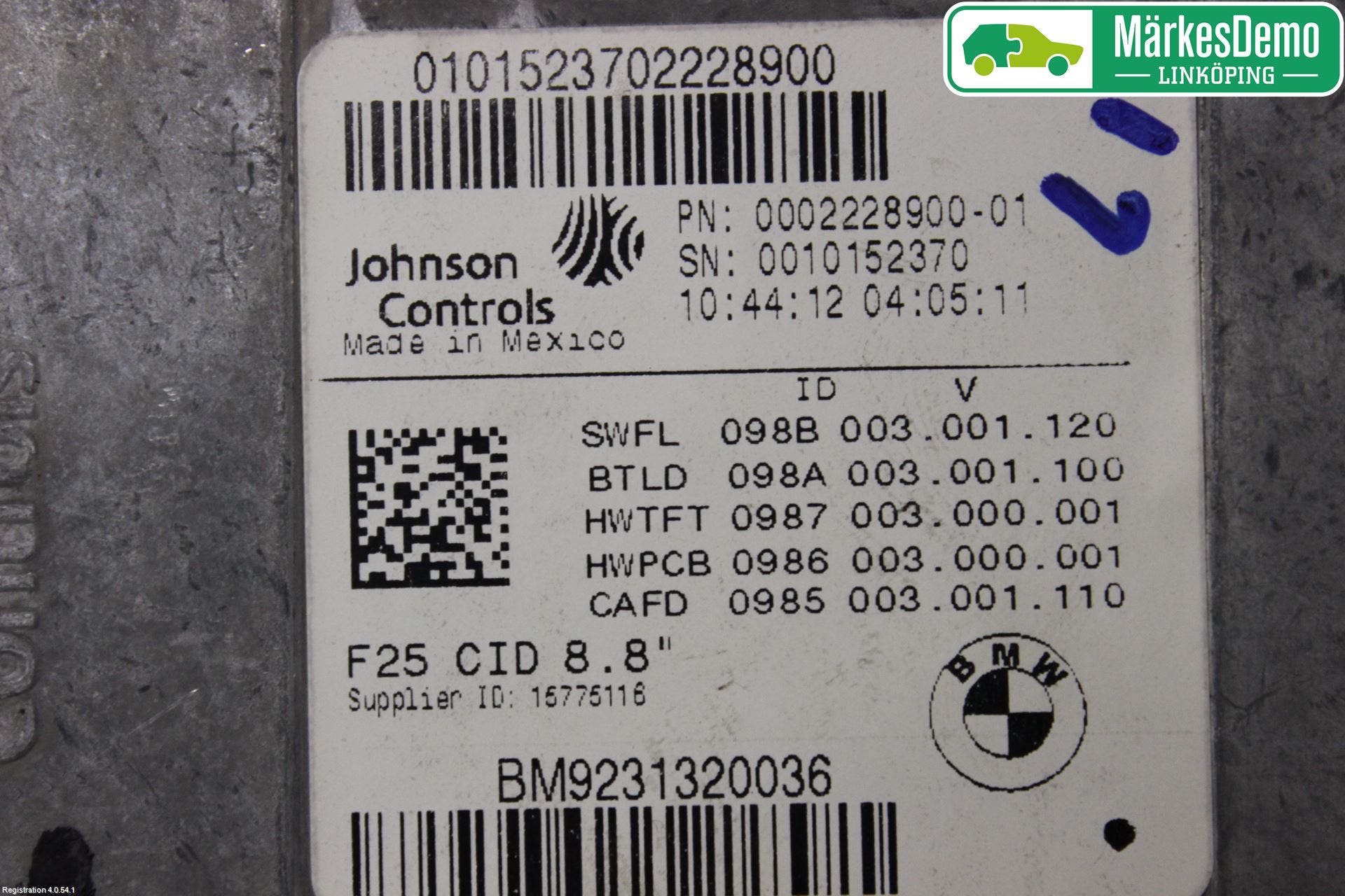 BMW X3 F25 10-17 Färddator