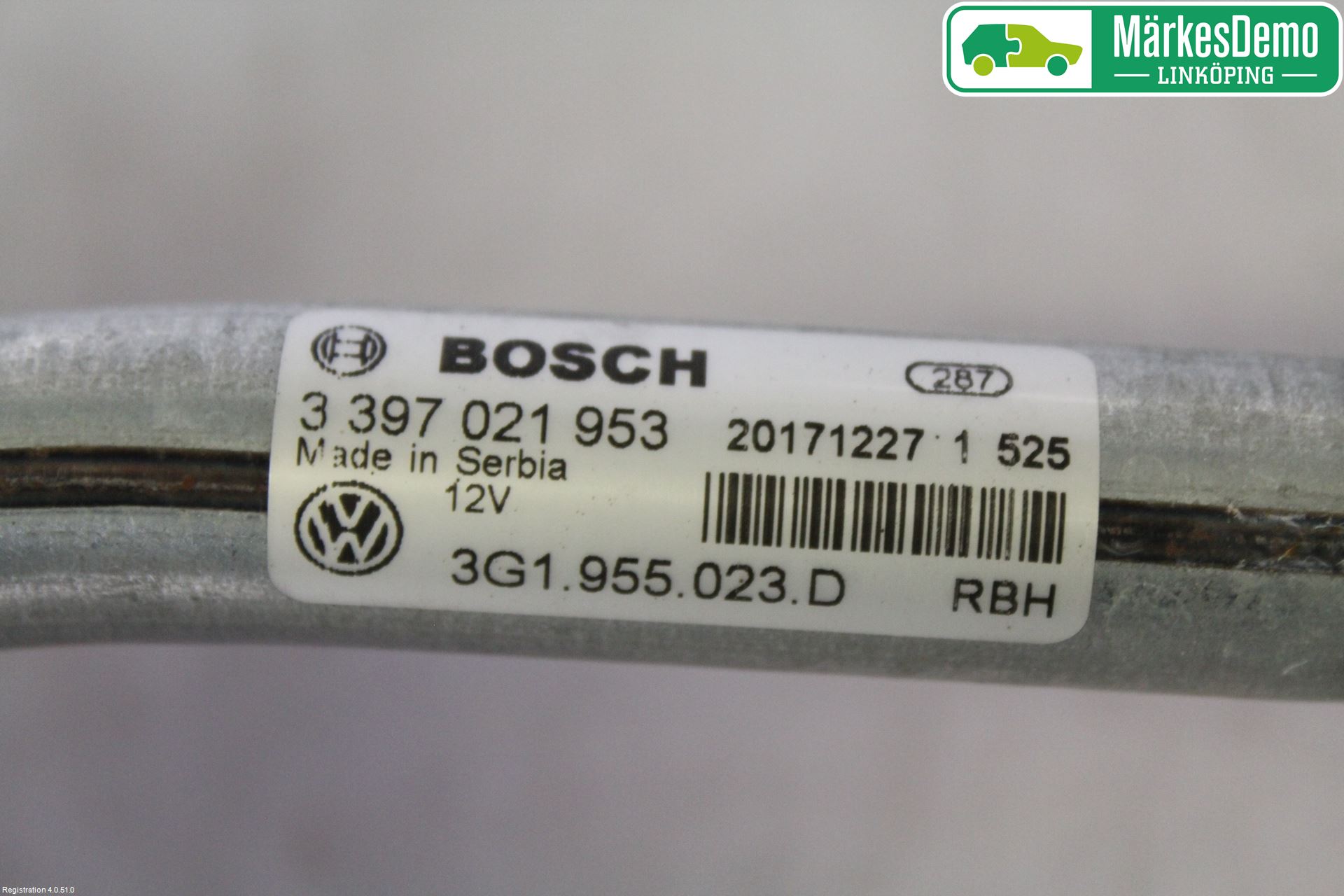 Volkswagen VW PASSAT 15-19 Torkarmotor Vindruta
