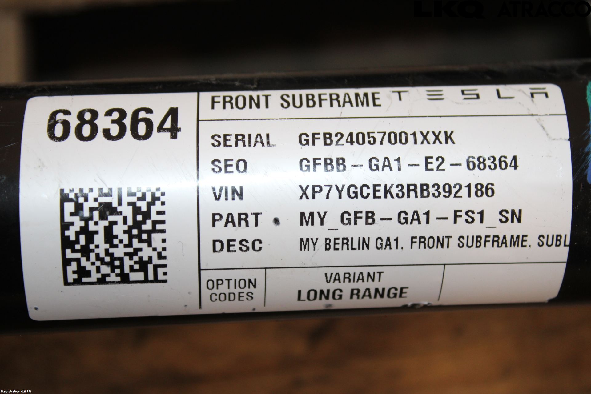 Tesla MODEL Y 21- Framvagnsbalk