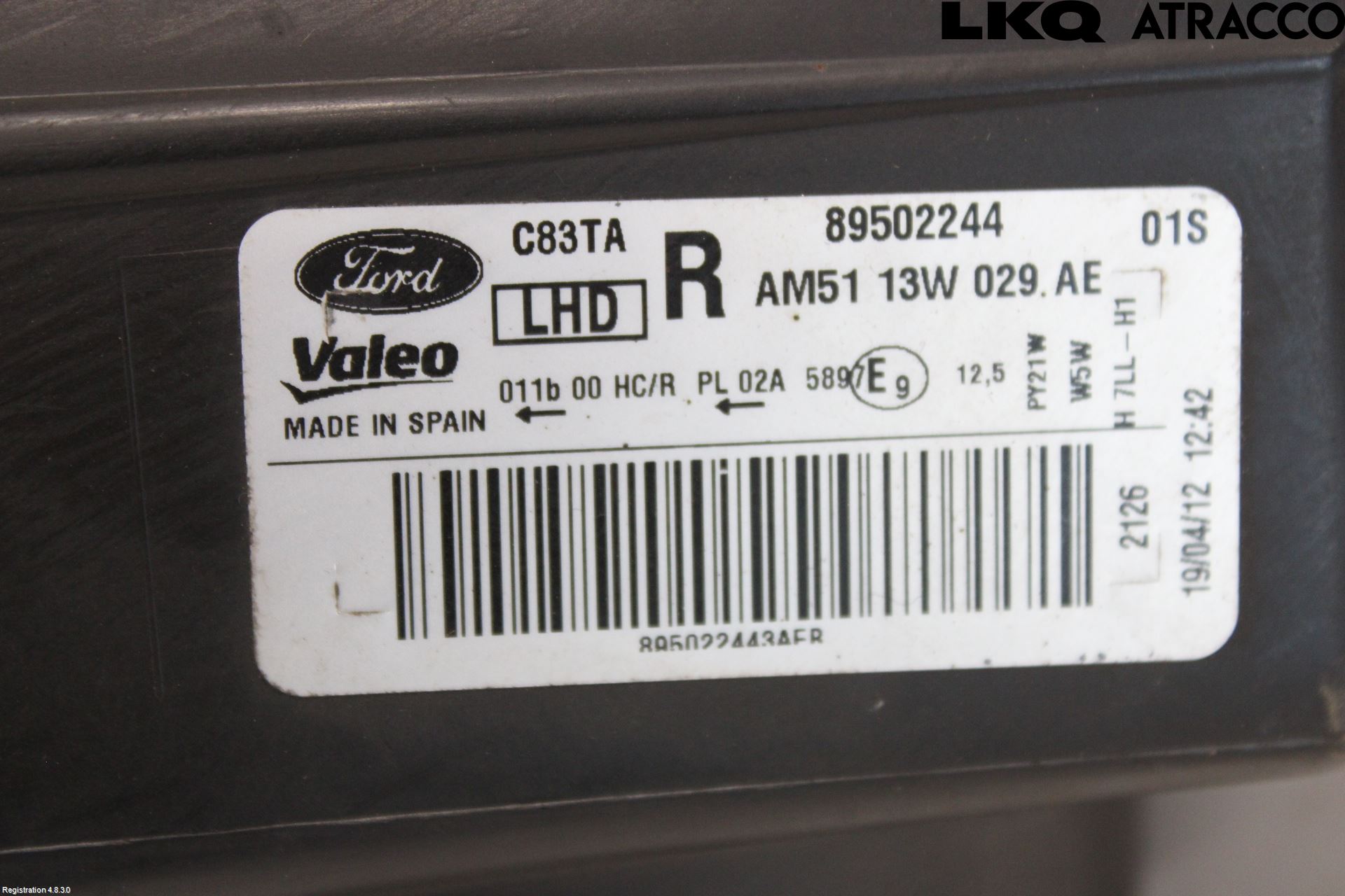 Ford C-MAX II  11-14 Strålkastare Höger