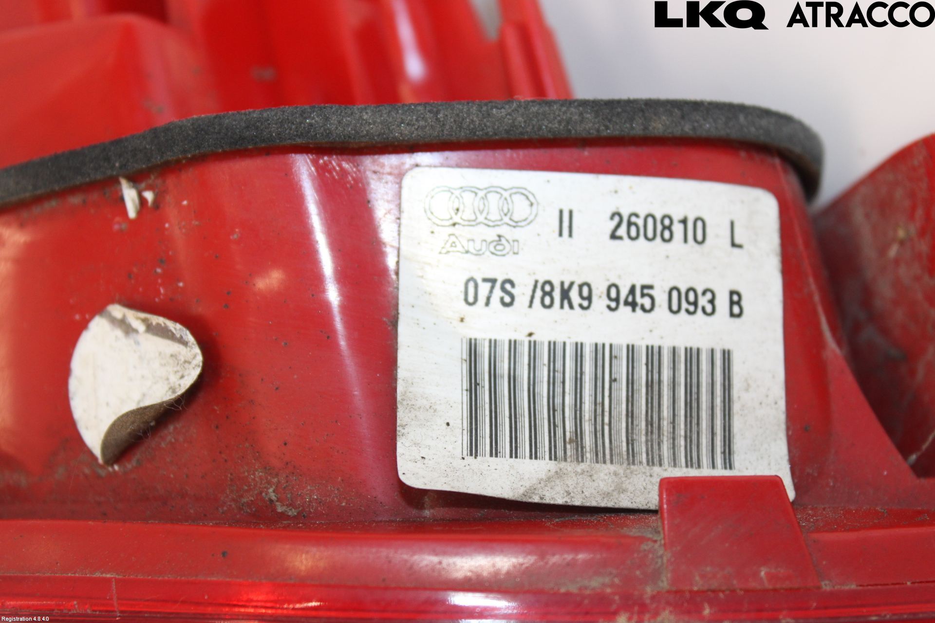 Audi A4/S4 08-11 Bakljus Lucka Vä