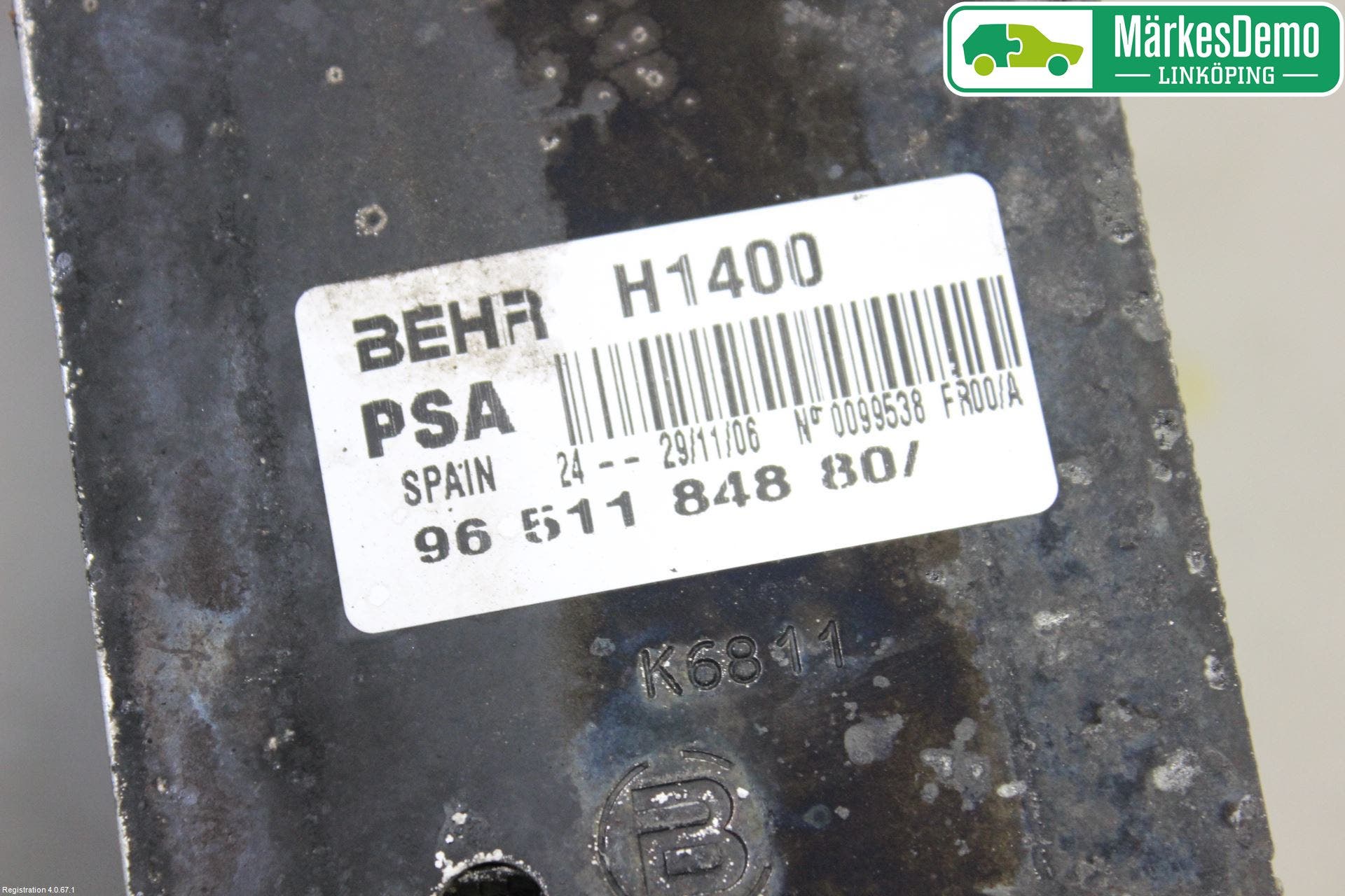 Peugeot 207 Laddluft-Intercooler Kyl