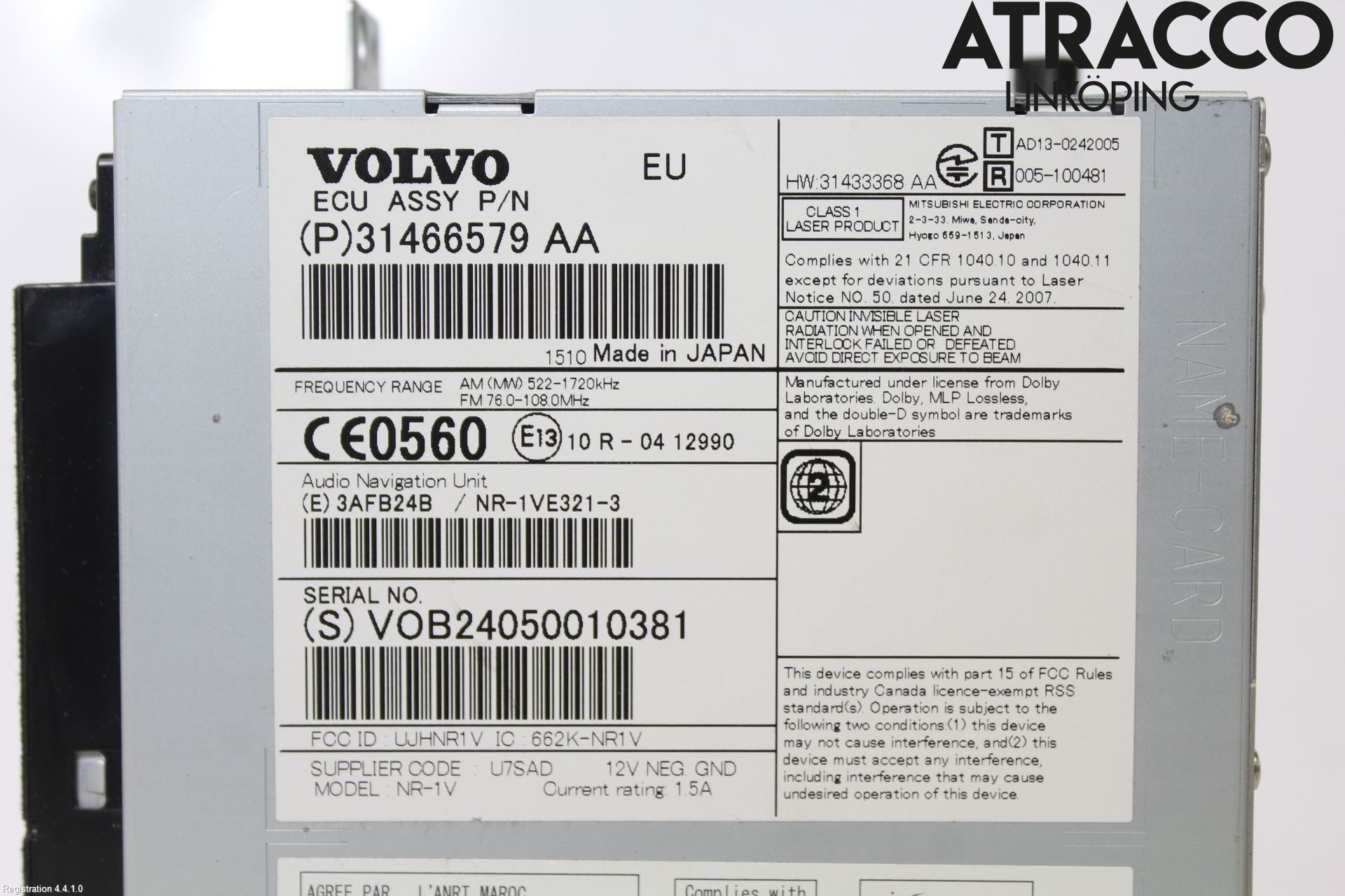 Volvo XC70 14-16 Cd Radio - Multimediapanel