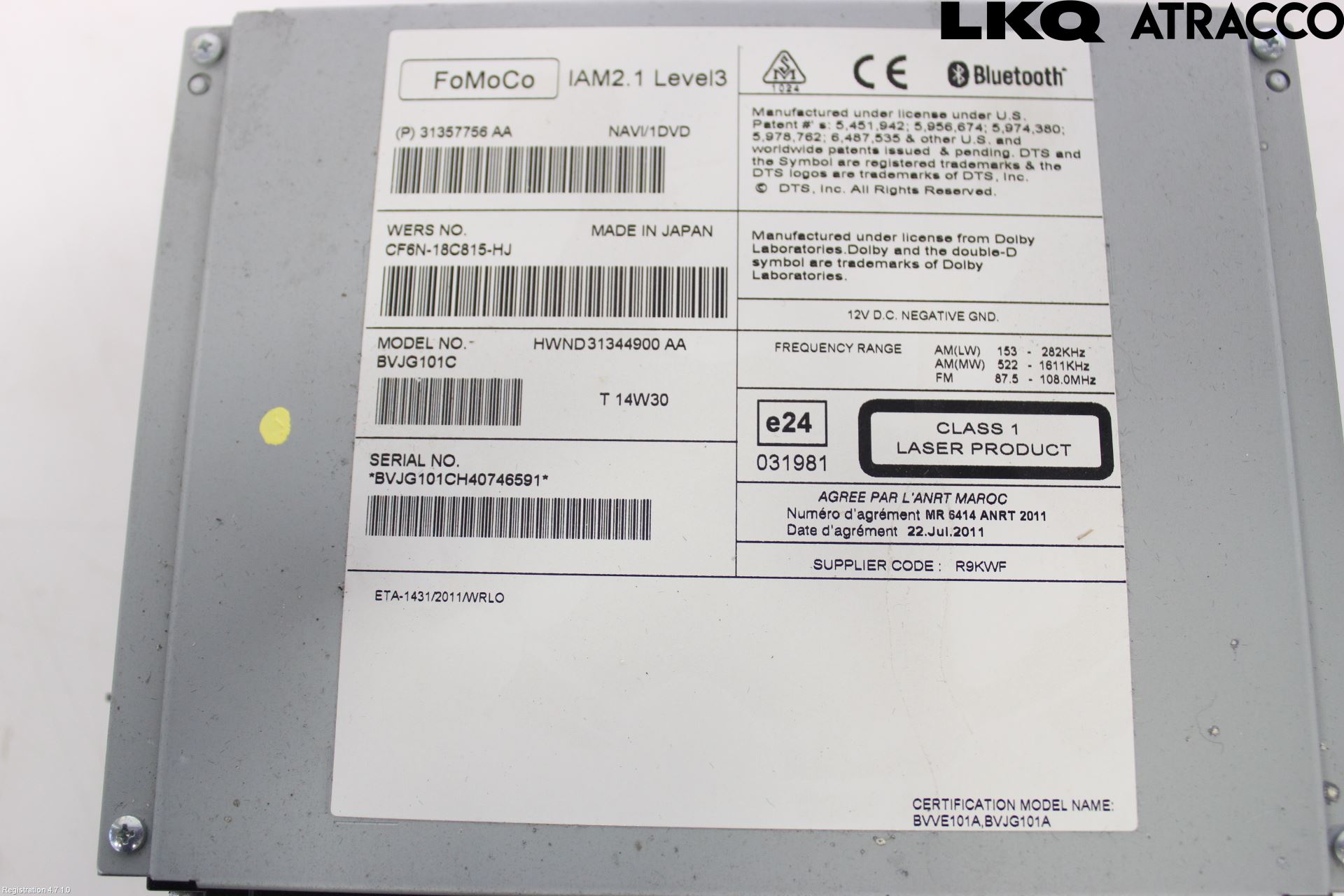 Landrover LAND ROVER RANGE ROVER EVOQUE (L538) 11-18 Cd Radio - Multimediapanel
