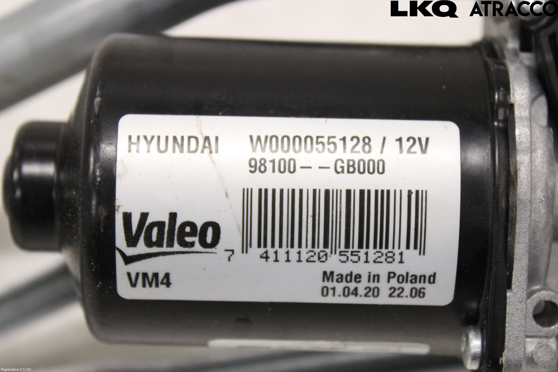 Hyundai i20 GB 15-20 Torkarmekanism Vindruta
