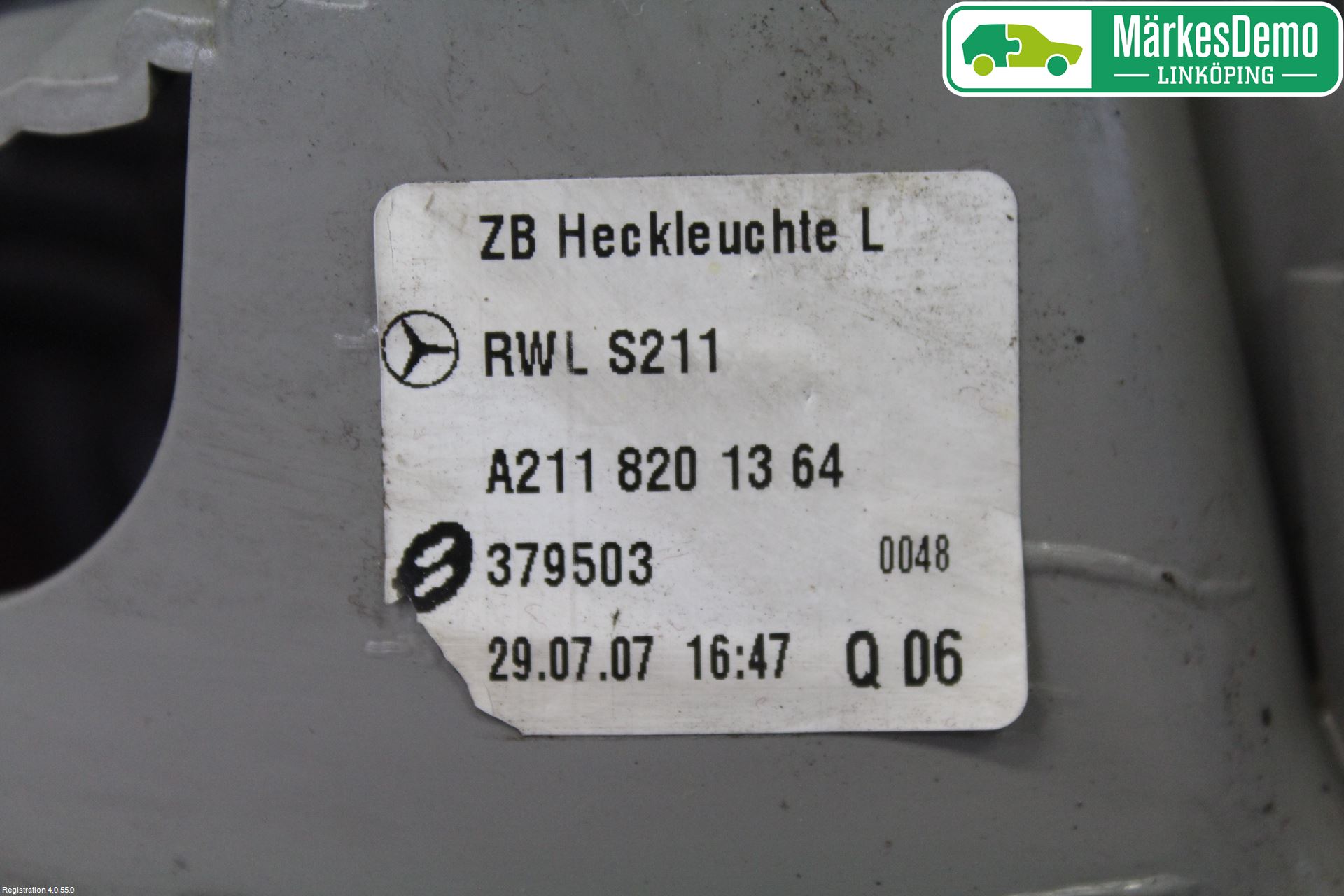 Mercedes-Benz MB E-KLASS (W211) 02-09 Bakljus Lucka Vä