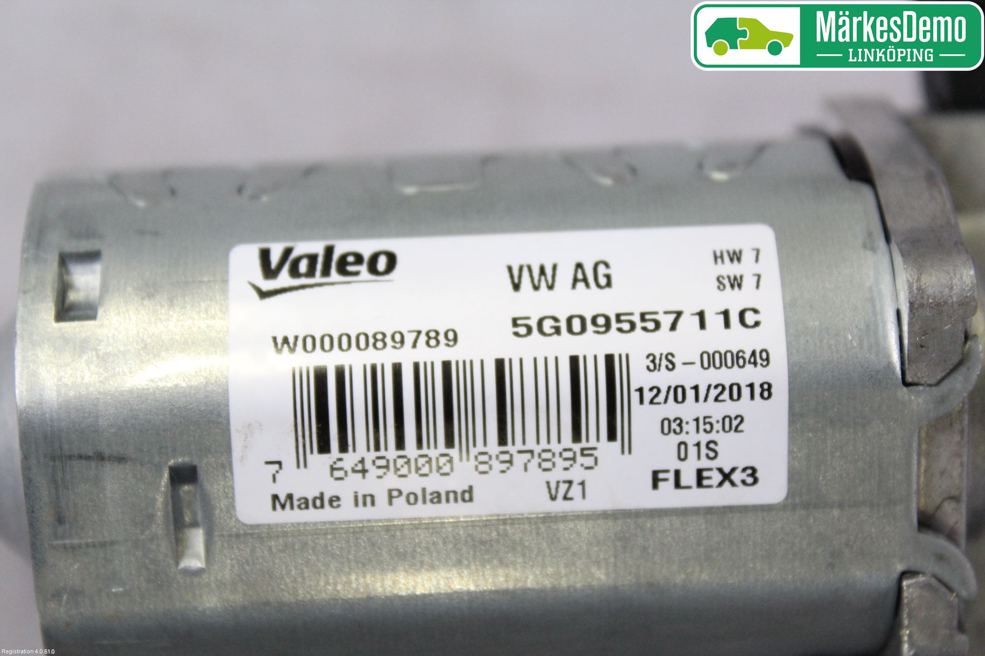 Volkswagen VW PASSAT 15-19 Torkarmotor Baklucka