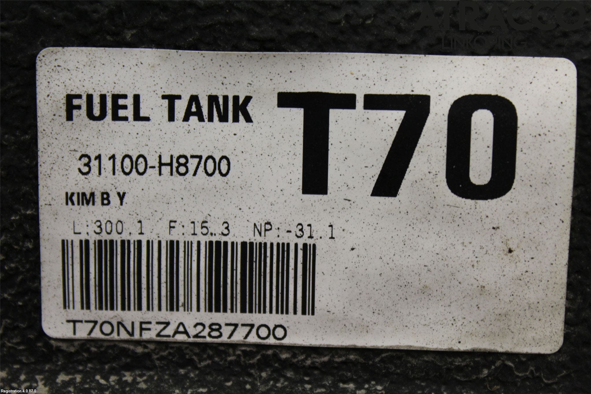 Kia STONIC 18->> Bränsletank