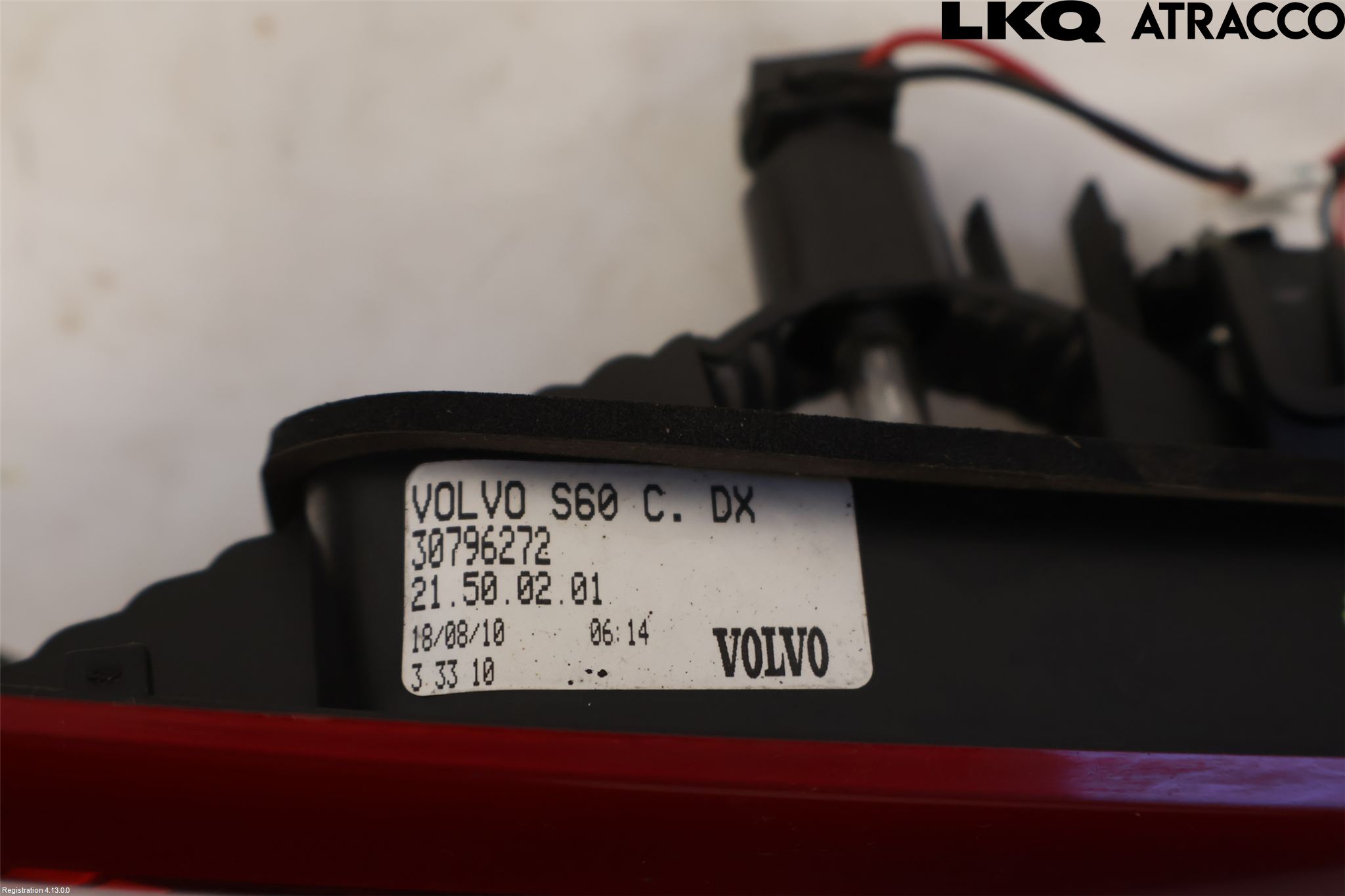 Volvo S60 11-13 Bakljus Lucka Hö