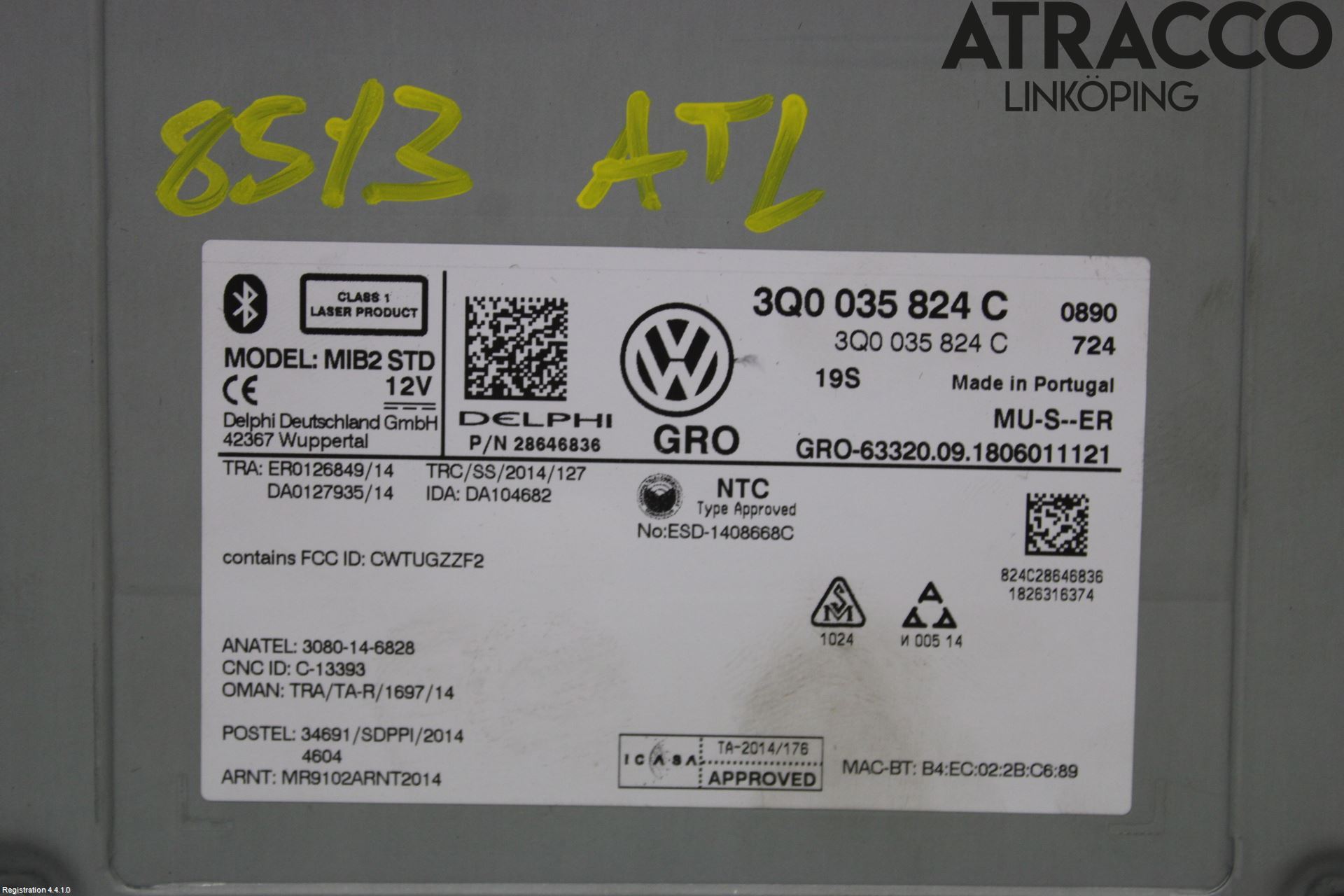 Volkswagen VW GOLF / E-GOLF VII 13-20 Cd Radio - Multimediapanel